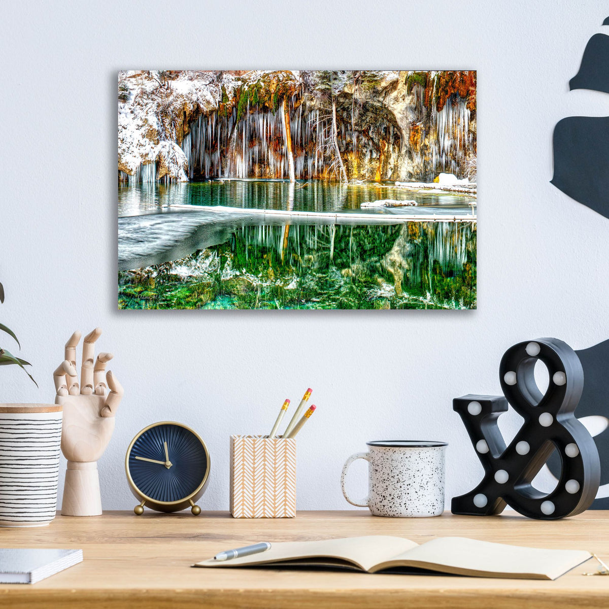 Epic Art 'Serene Chill - Hanging Lake Colorado' by Lena Owens, Acrylic Glass Wall Art,16x12
