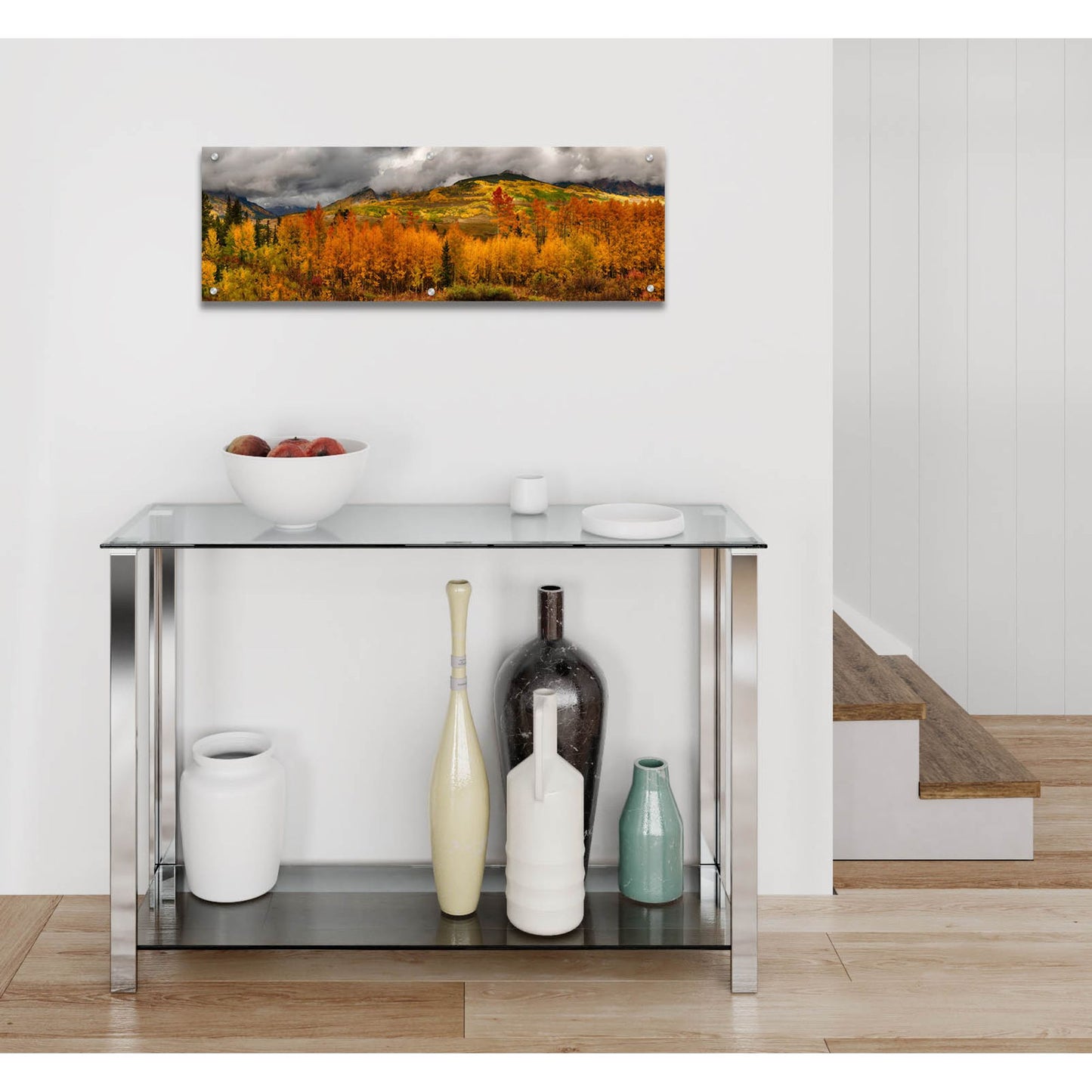 Epic Art 'Autumn Colors At Sunset in Crested Butte Panorama' by Lena Owens, Acrylic Glass Wall Art,36x12