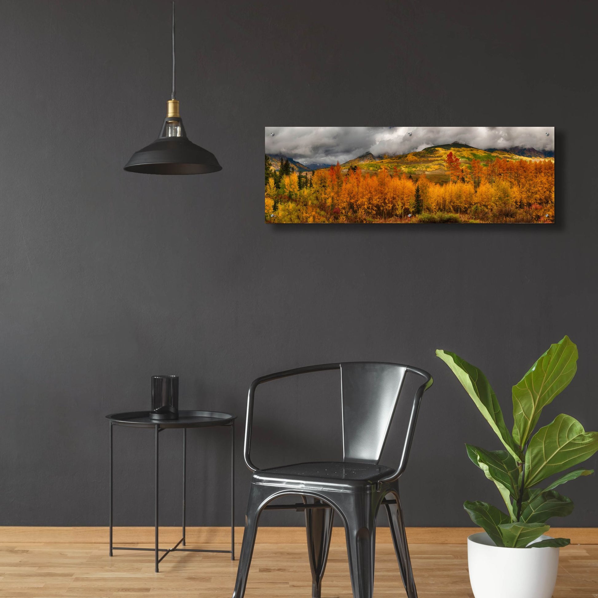 Epic Art 'Autumn Colors At Sunset in Crested Butte Panorama' by Lena Owens, Acrylic Glass Wall Art,48x16