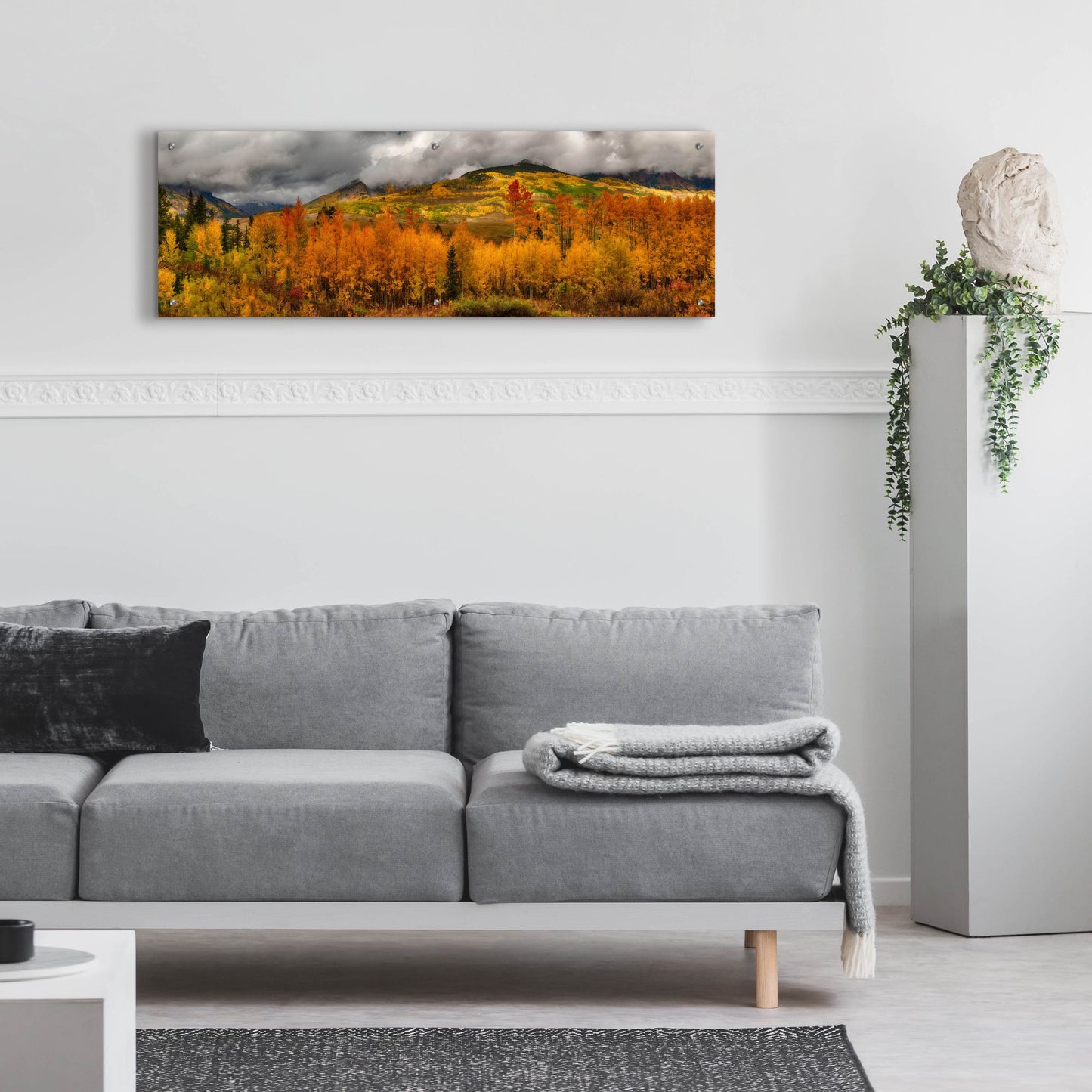 Epic Art 'Autumn Colors At Sunset in Crested Butte Panorama' by Lena Owens, Acrylic Glass Wall Art,48x16