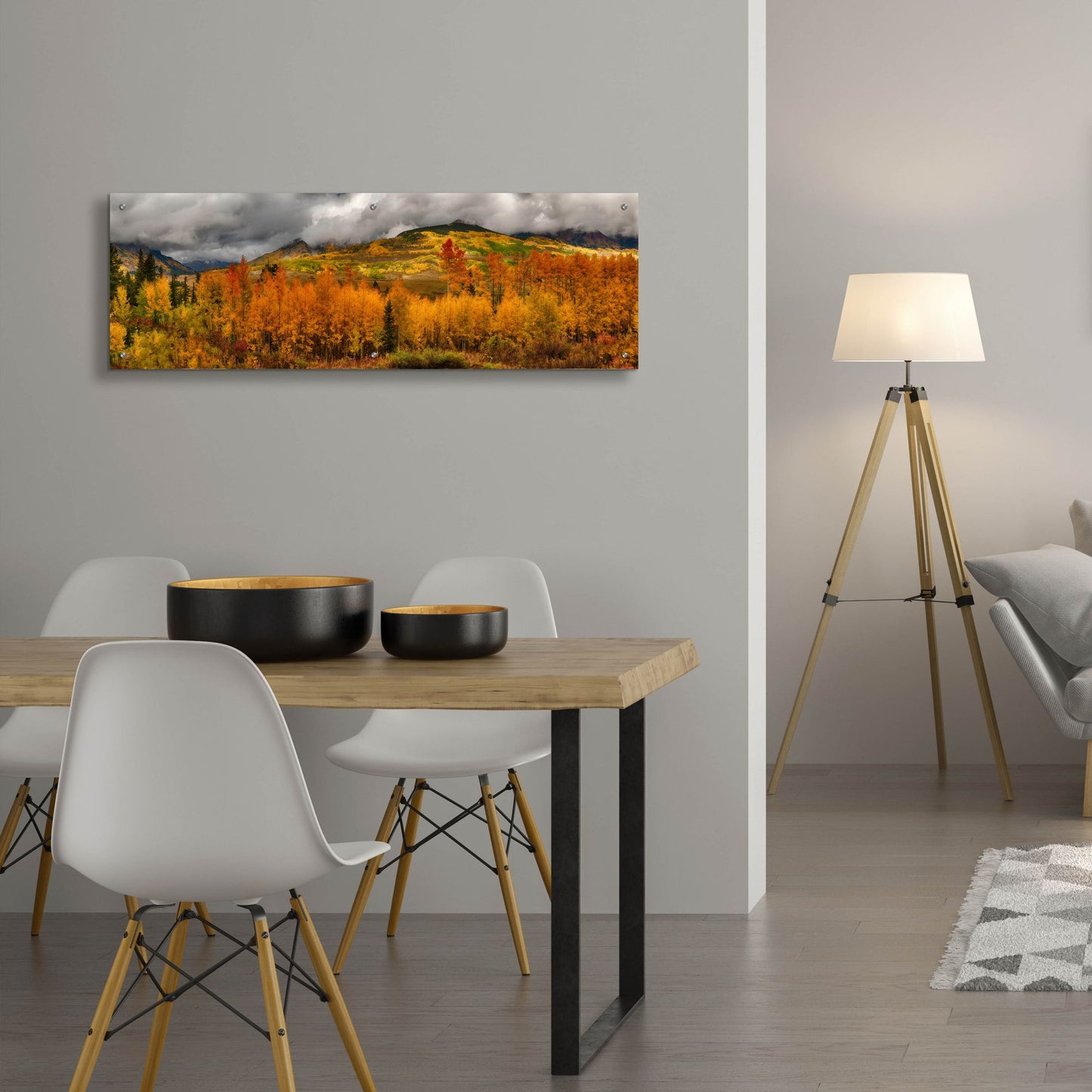 Epic Art 'Autumn Colors At Sunset in Crested Butte Panorama' by Lena Owens, Acrylic Glass Wall Art,48x16