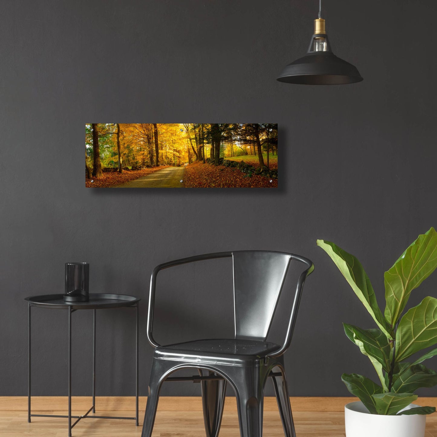 Epic Art 'Countryside Road Woodstock Vermont Panorama' by Lena Owens, Acrylic Glass Wall Art,36x12