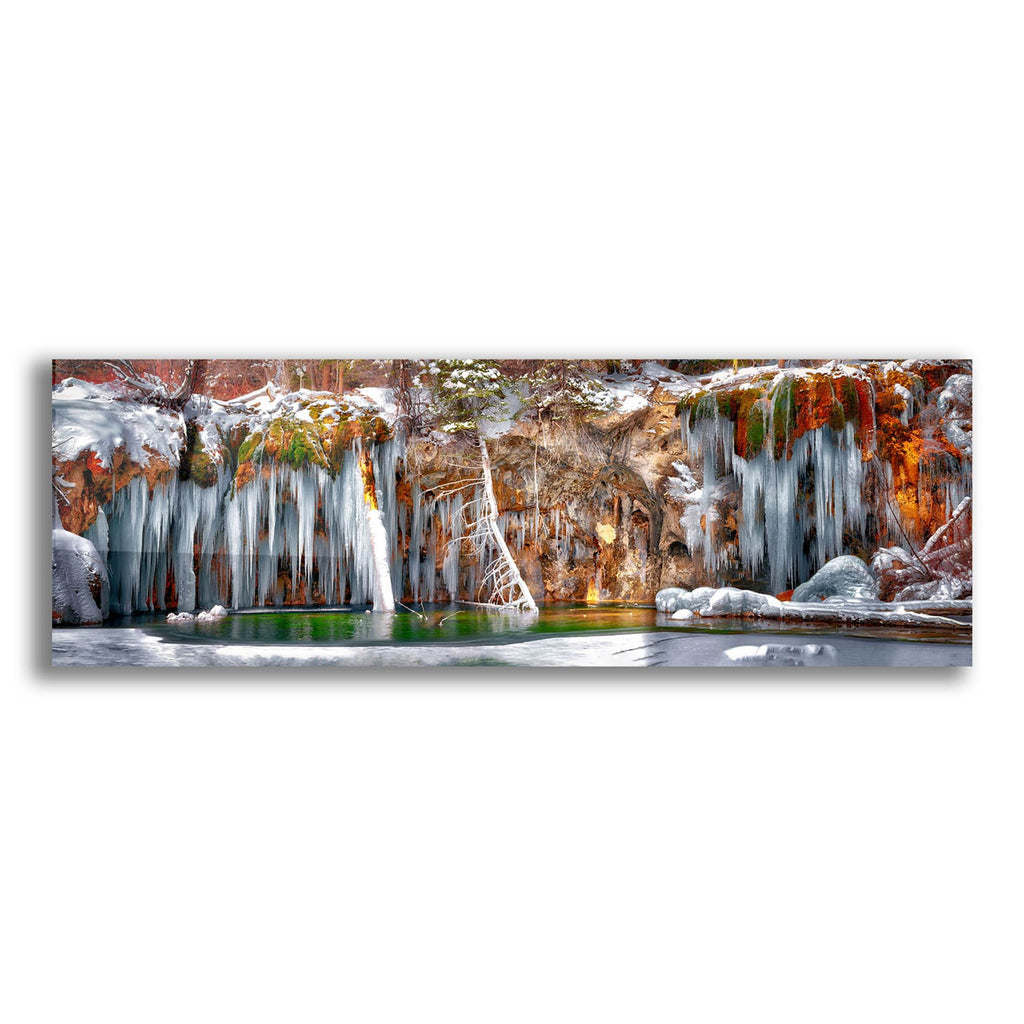 Epic Art 'Hanging Lake Colorado Winter Panorama ' by Lena Owens, Acrylic Glass Wall Art