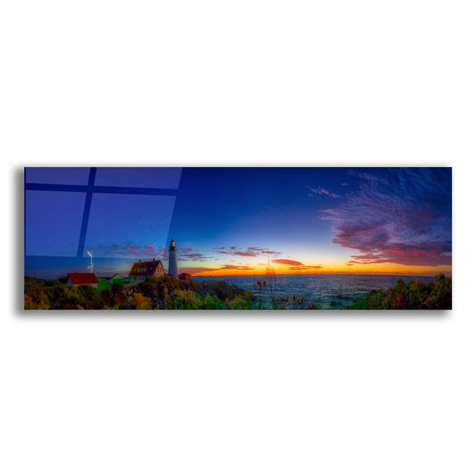 Epic Art 'Portland Maine Head Light At Dawn Panorama' by Lena Owens, Acrylic Glass Wall Art