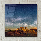 Epic Art 'Bisti Badlands Hoodoos Under New Mexico Starry Night Square' by Lena Owens, Acrylic Glass Wall Art,12x12