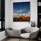 Epic Art 'Bisti Badlands Hoodoos Under New Mexico Starry Night Square' by Lena Owens, Acrylic Glass Wall Art,36x36