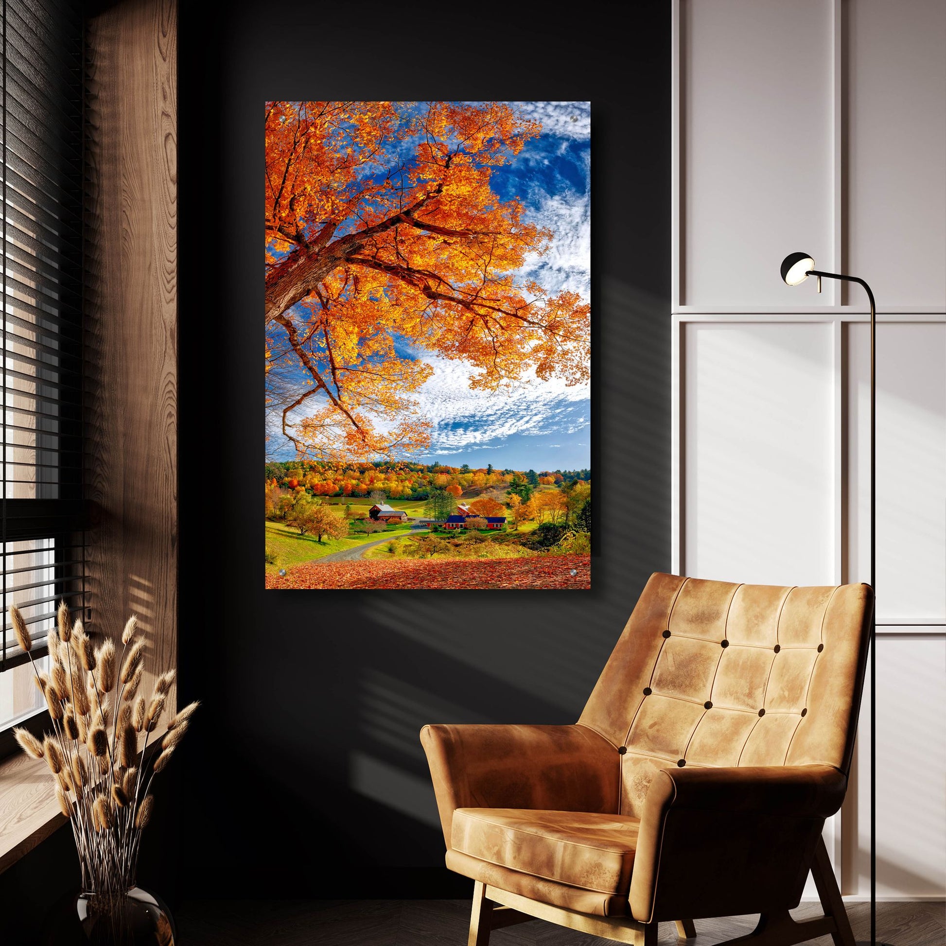 Epic Art 'Sleepy Hollow Farm Vermont Autumn' by Lena Owens, Acrylic Glass Wall Art,24x36