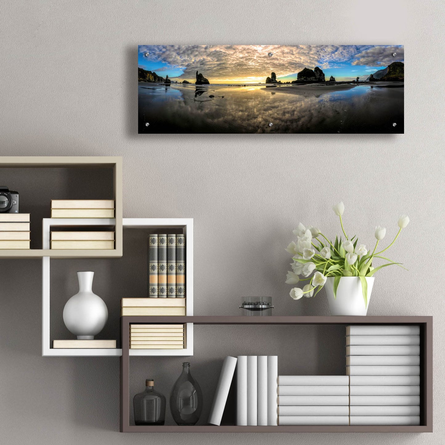 Epic Art 'Before Sunset' by Lena Owens, Acrylic Glass Wall Art,36x12