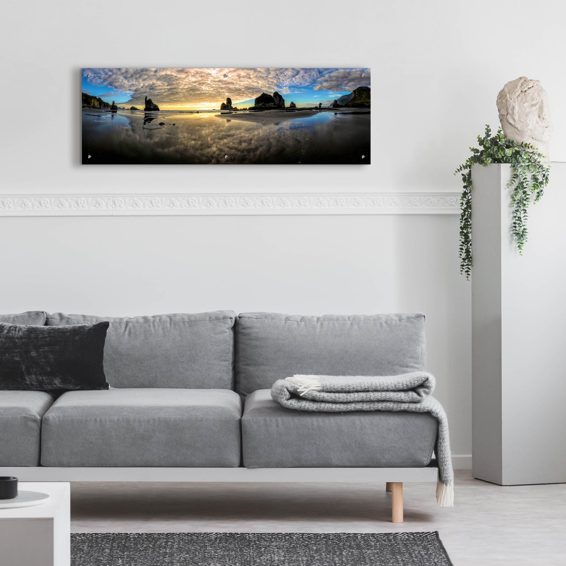 Epic Art 'Before Sunset' by Lena Owens, Acrylic Glass Wall Art,48x16