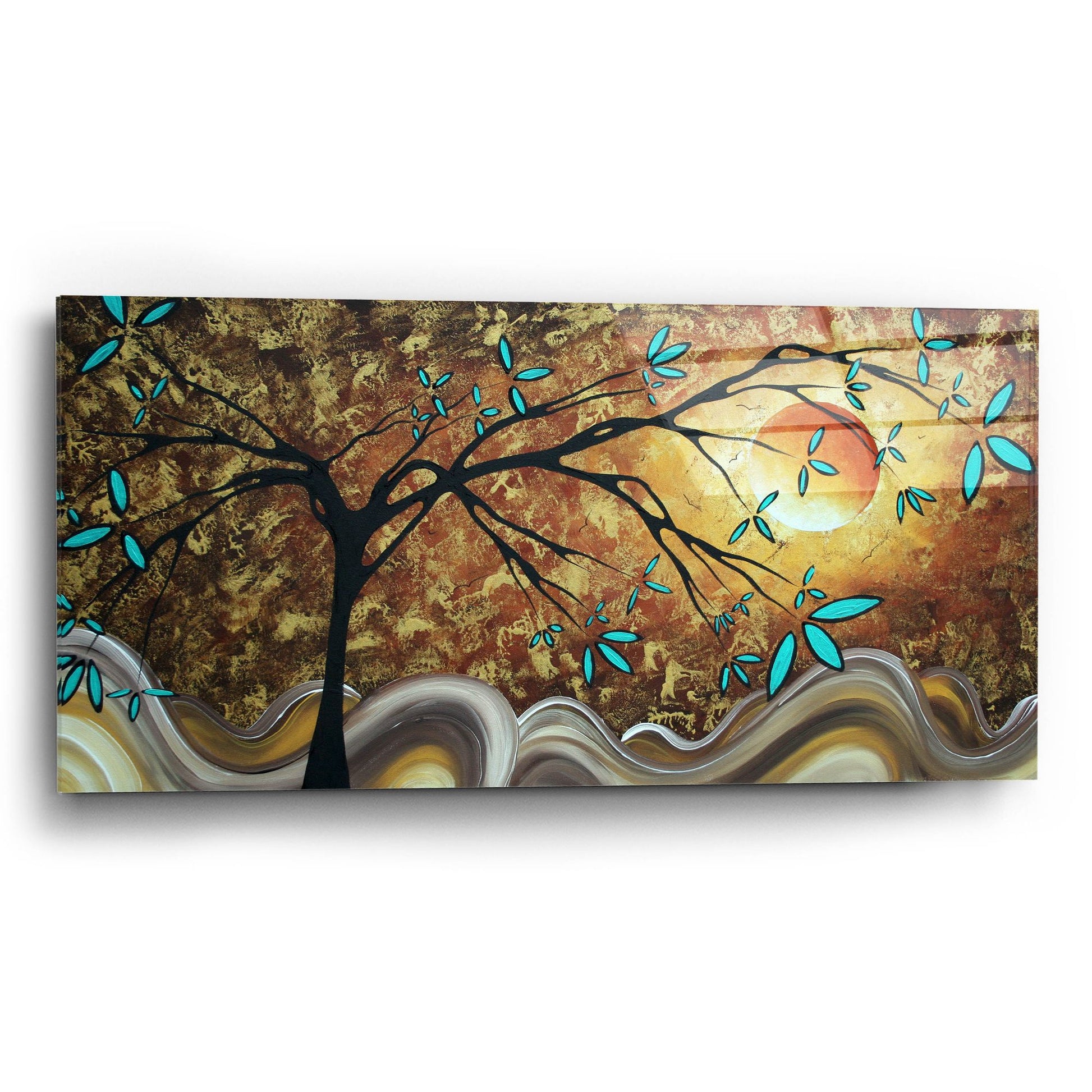 Epic Art 'Apricot Moon' by Megan Duncanson, Acrylic Glass Wall Art,24x12