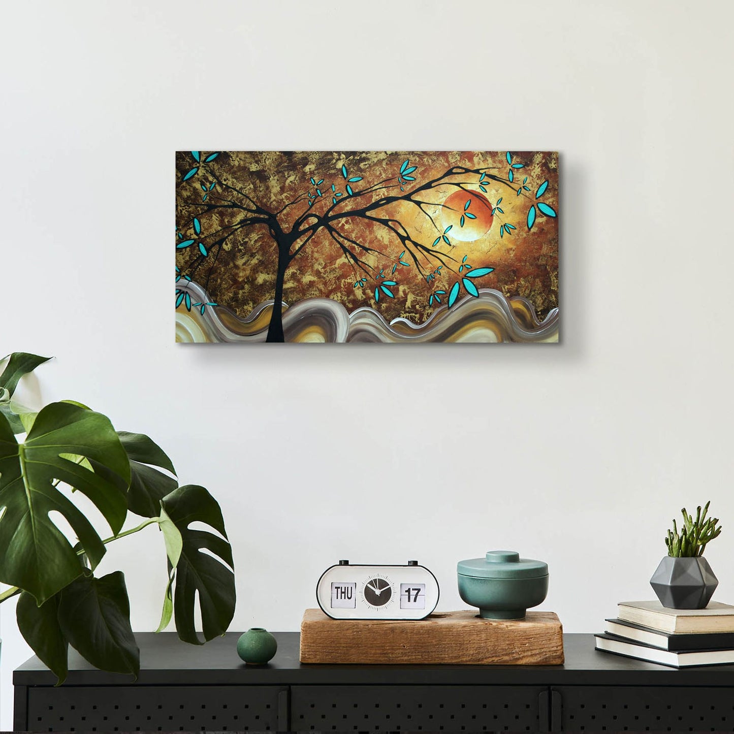 Epic Art 'Apricot Moon' by Megan Duncanson, Acrylic Glass Wall Art,24x12