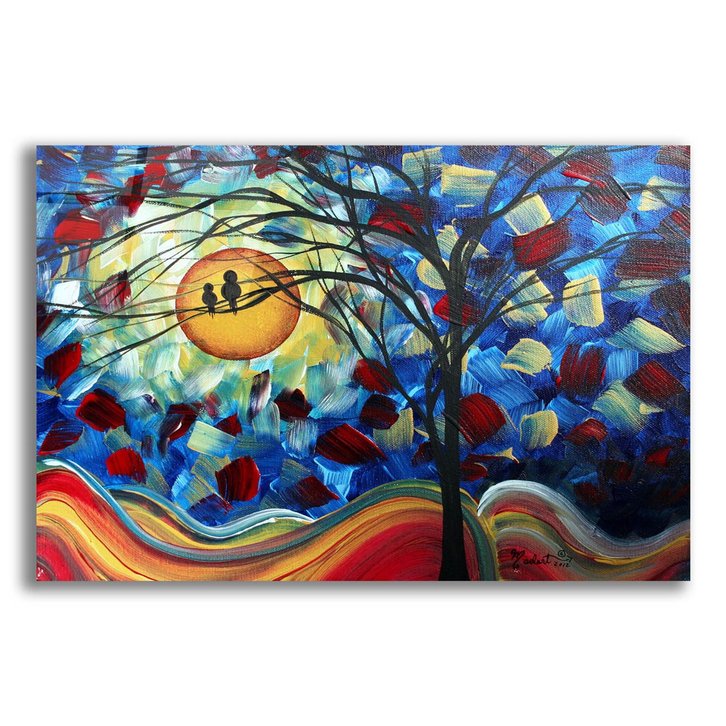 Epic Art 'Baby Bird' by Megan Duncanson, Acrylic Glass Wall Art,24x16