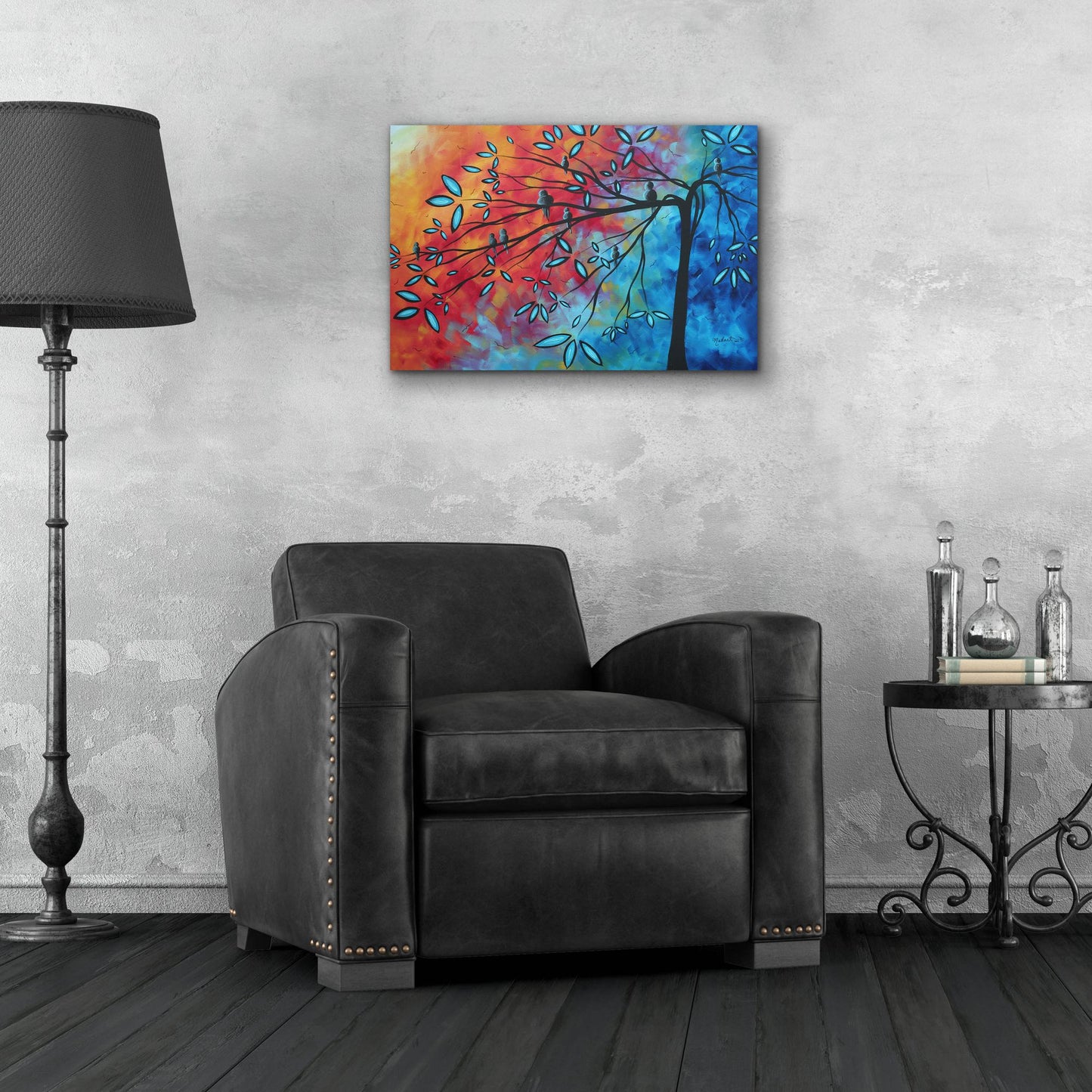 Epic Art 'Birds & Blossoms' by Megan Duncanson, Acrylic Glass Wall Art,24x16