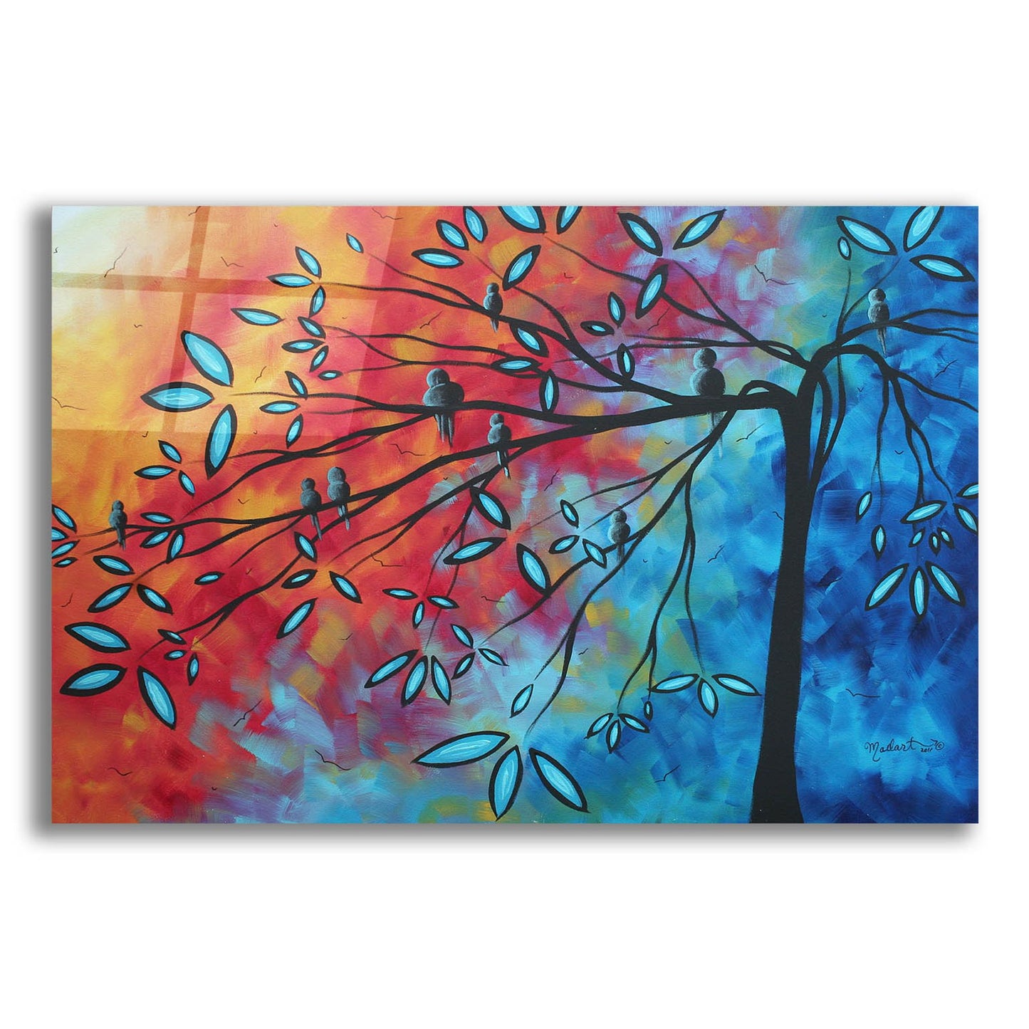 Epic Art 'Birds & Blossoms' by Megan Duncanson, Acrylic Glass Wall Art,24x16