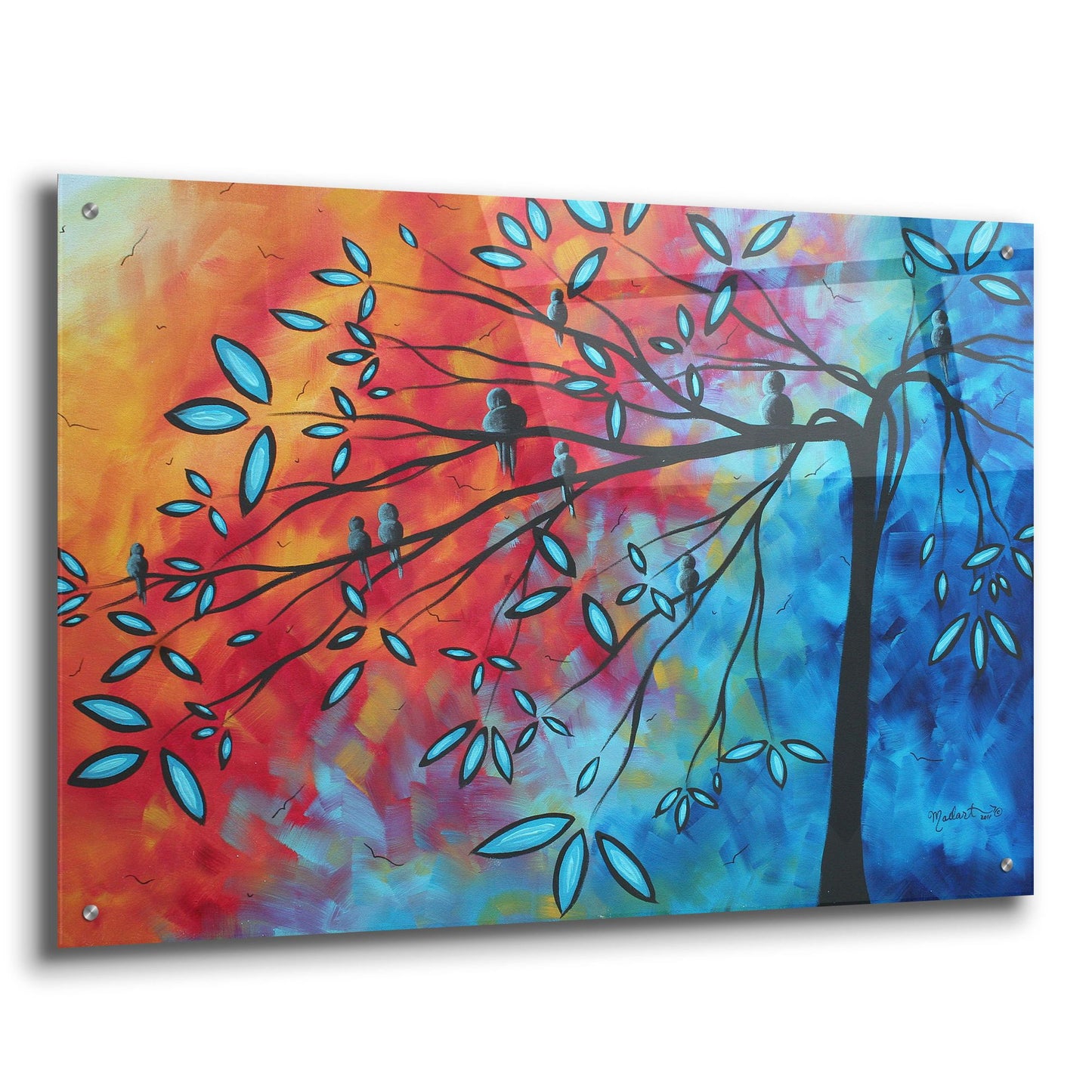 Epic Art 'Birds & Blossoms' by Megan Duncanson, Acrylic Glass Wall Art,36x24