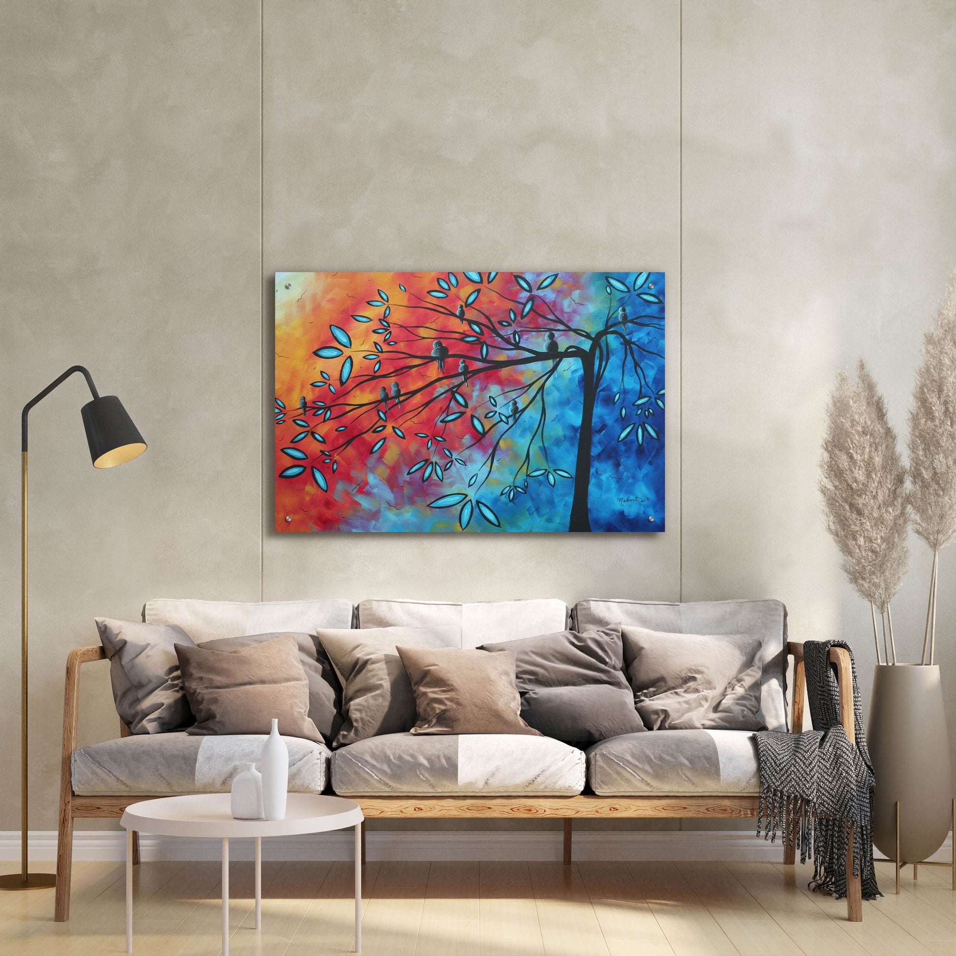 Epic Art 'Birds & Blossoms' by Megan Duncanson, Acrylic Glass Wall Art,36x24