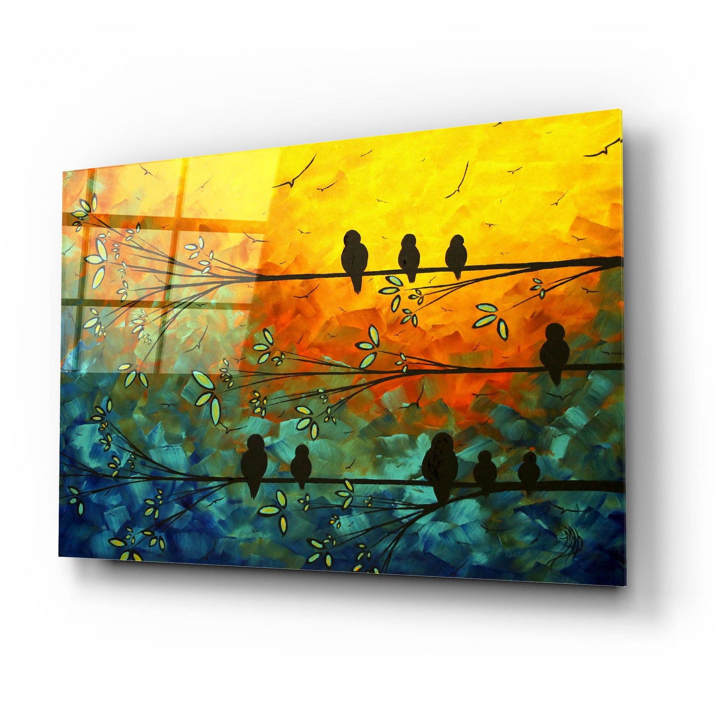 Epic Art 'Birds of a Feather' by Megan Duncanson, Acrylic Glass Wall Art,24x16