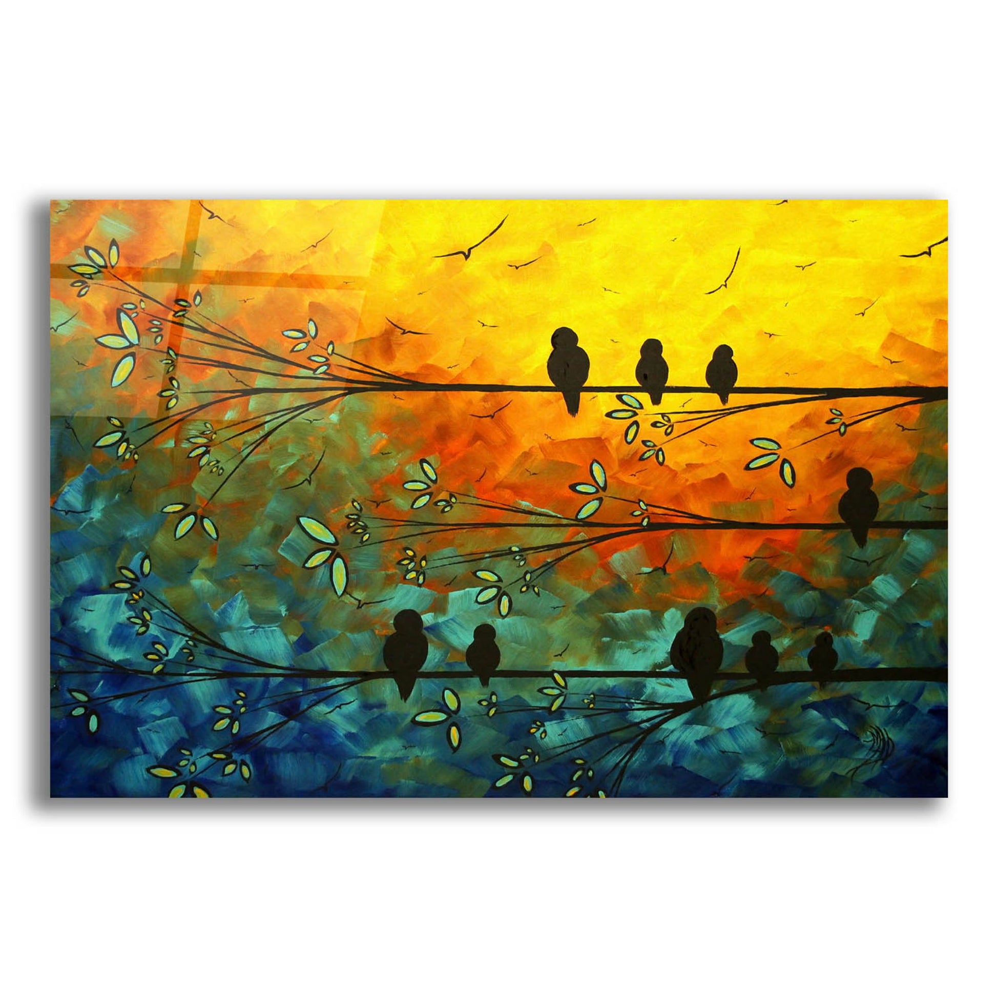 Epic Art 'Birds of a Feather' by Megan Duncanson, Acrylic Glass Wall Art,24x16