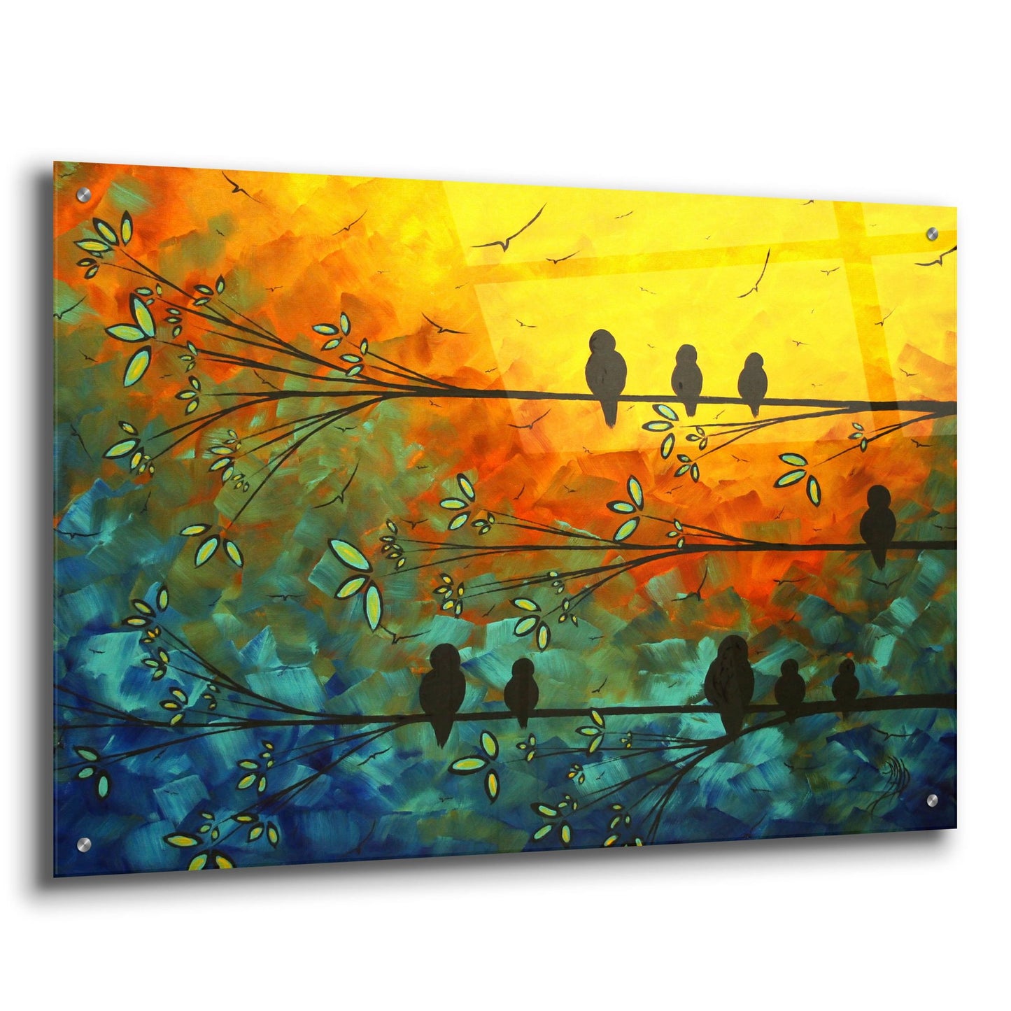 Epic Art 'Birds of a Feather' by Megan Duncanson, Acrylic Glass Wall Art,36x24