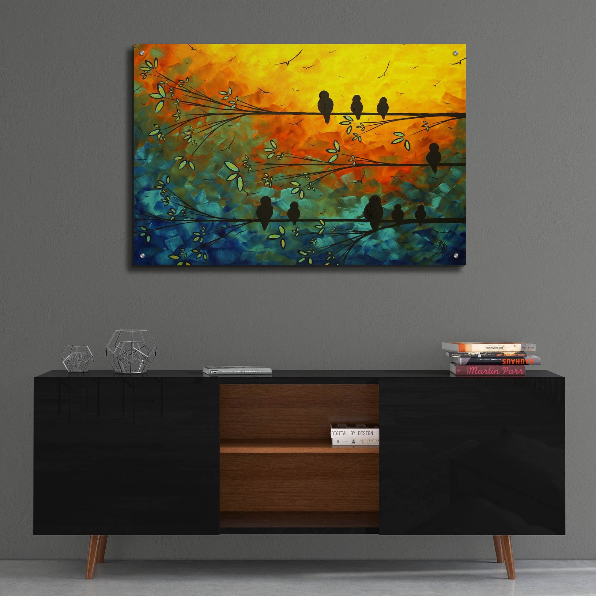 Epic Art 'Birds of a Feather' by Megan Duncanson, Acrylic Glass Wall Art,36x24
