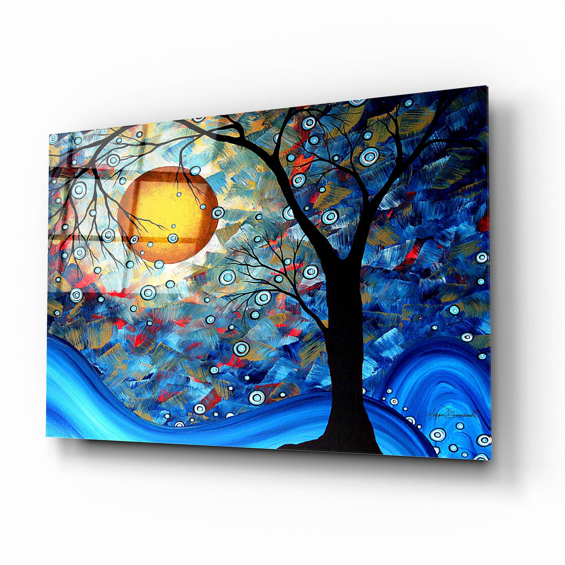 Epic Art 'Blue Essence' by Megan Duncanson, Acrylic Glass Wall Art,16x12