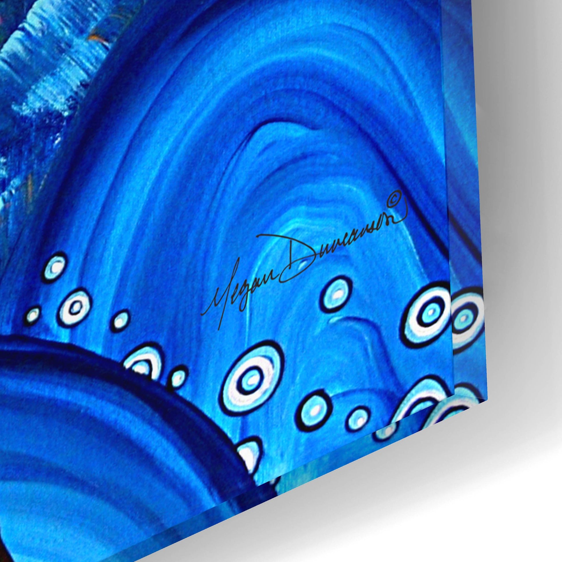 Epic Art 'Blue Essence' by Megan Duncanson, Acrylic Glass Wall Art,16x12