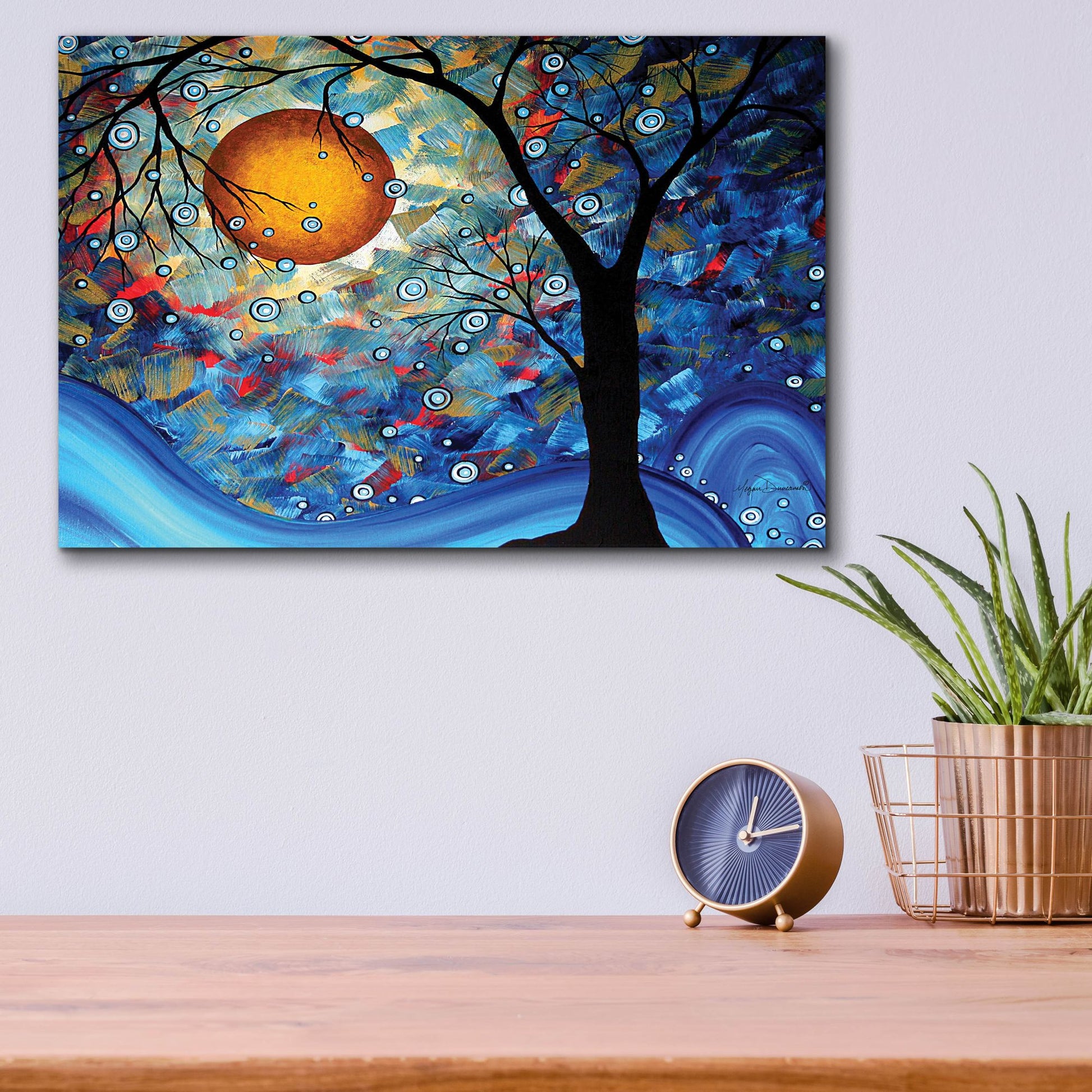 Epic Art 'Blue Essence' by Megan Duncanson, Acrylic Glass Wall Art,16x12