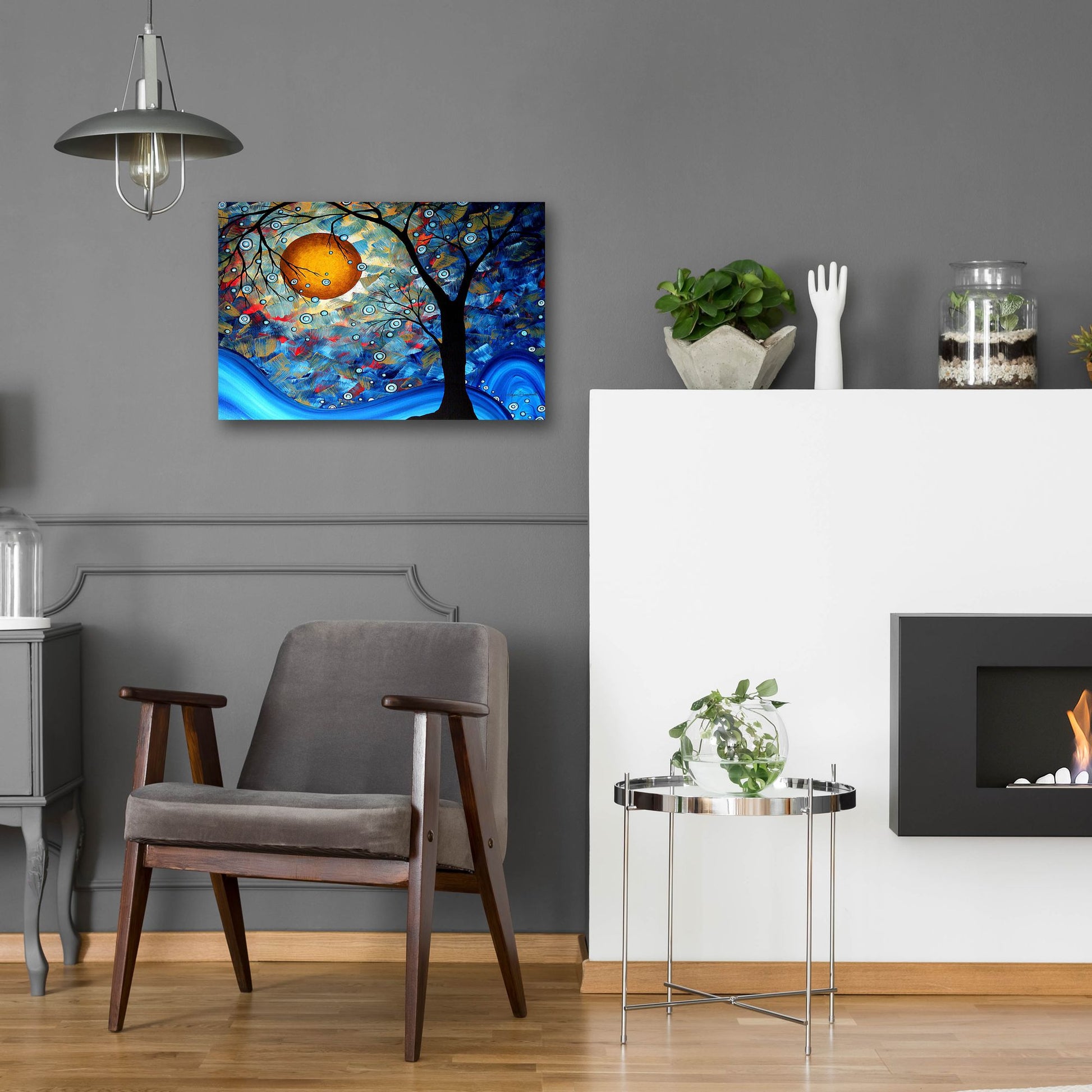 Epic Art 'Blue Essence' by Megan Duncanson, Acrylic Glass Wall Art,24x16