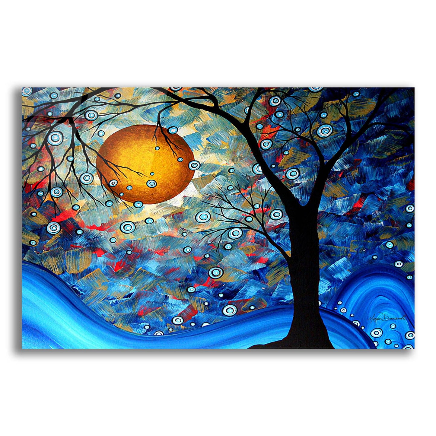 Epic Art 'Blue Essence' by Megan Duncanson, Acrylic Glass Wall Art,24x16