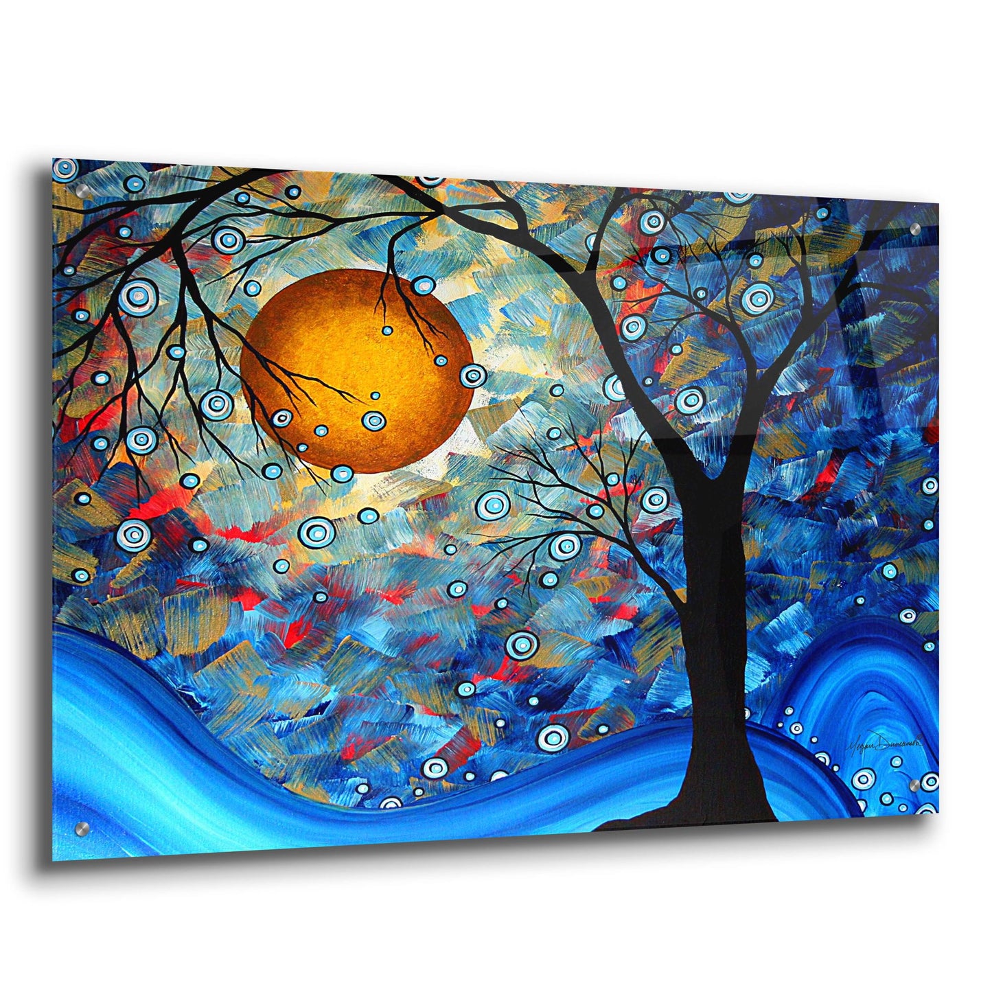 Epic Art 'Blue Essence' by Megan Duncanson, Acrylic Glass Wall Art,36x24