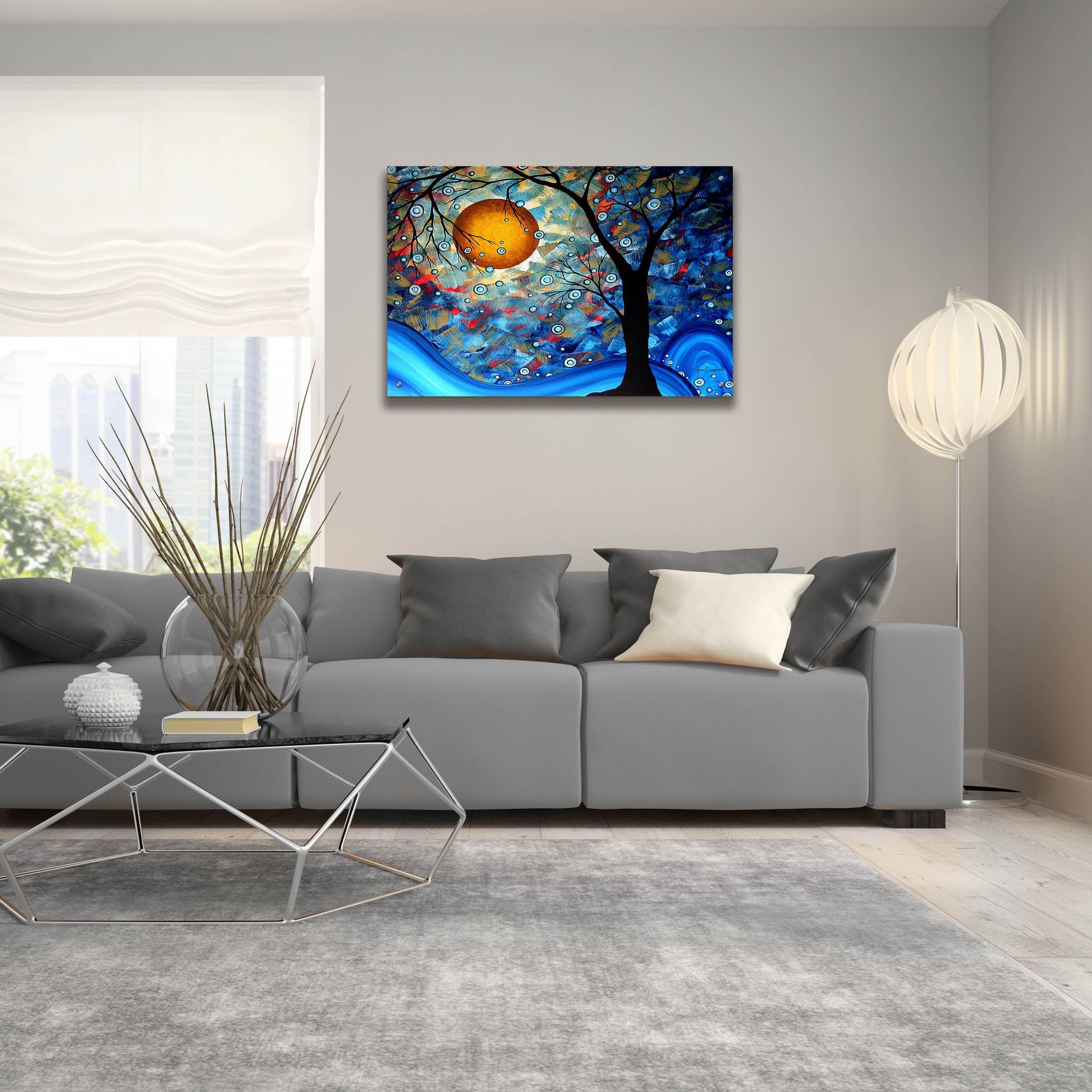 Epic Art 'Blue Essence' by Megan Duncanson, Acrylic Glass Wall Art,36x24