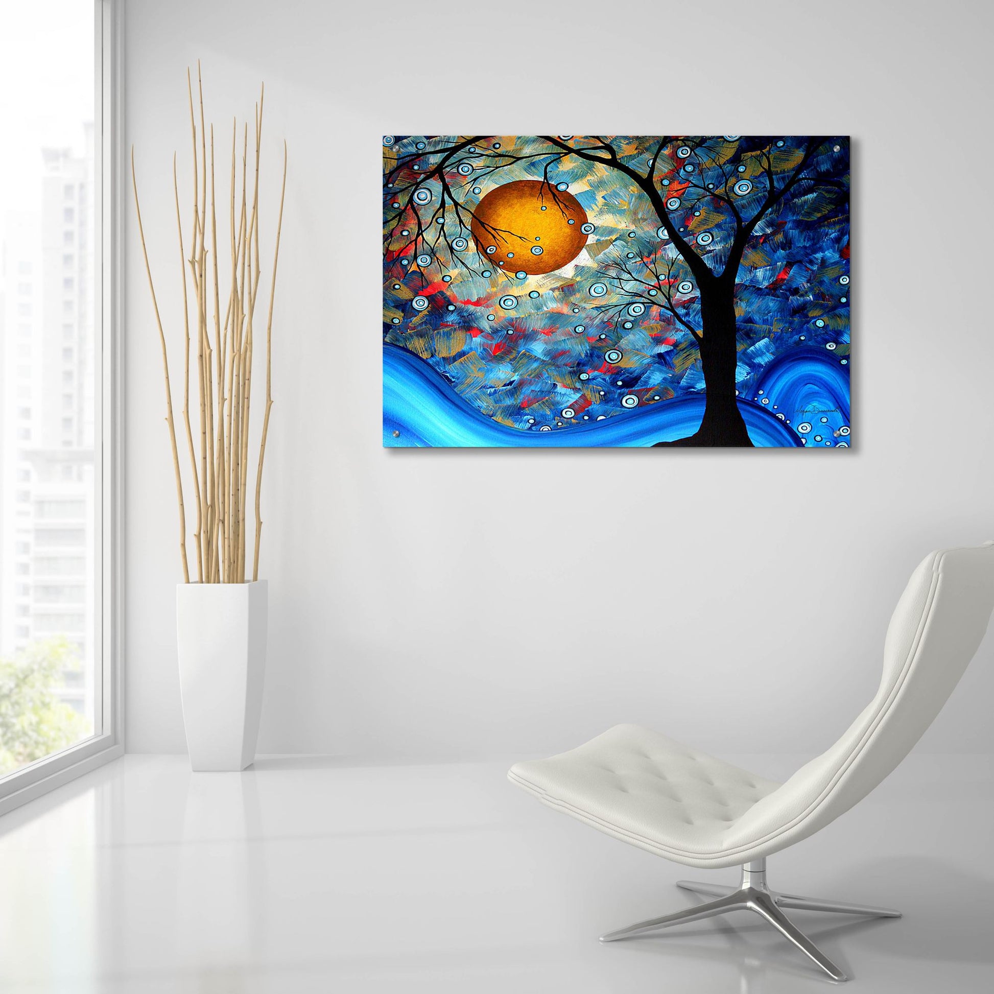 Epic Art 'Blue Essence' by Megan Duncanson, Acrylic Glass Wall Art,36x24