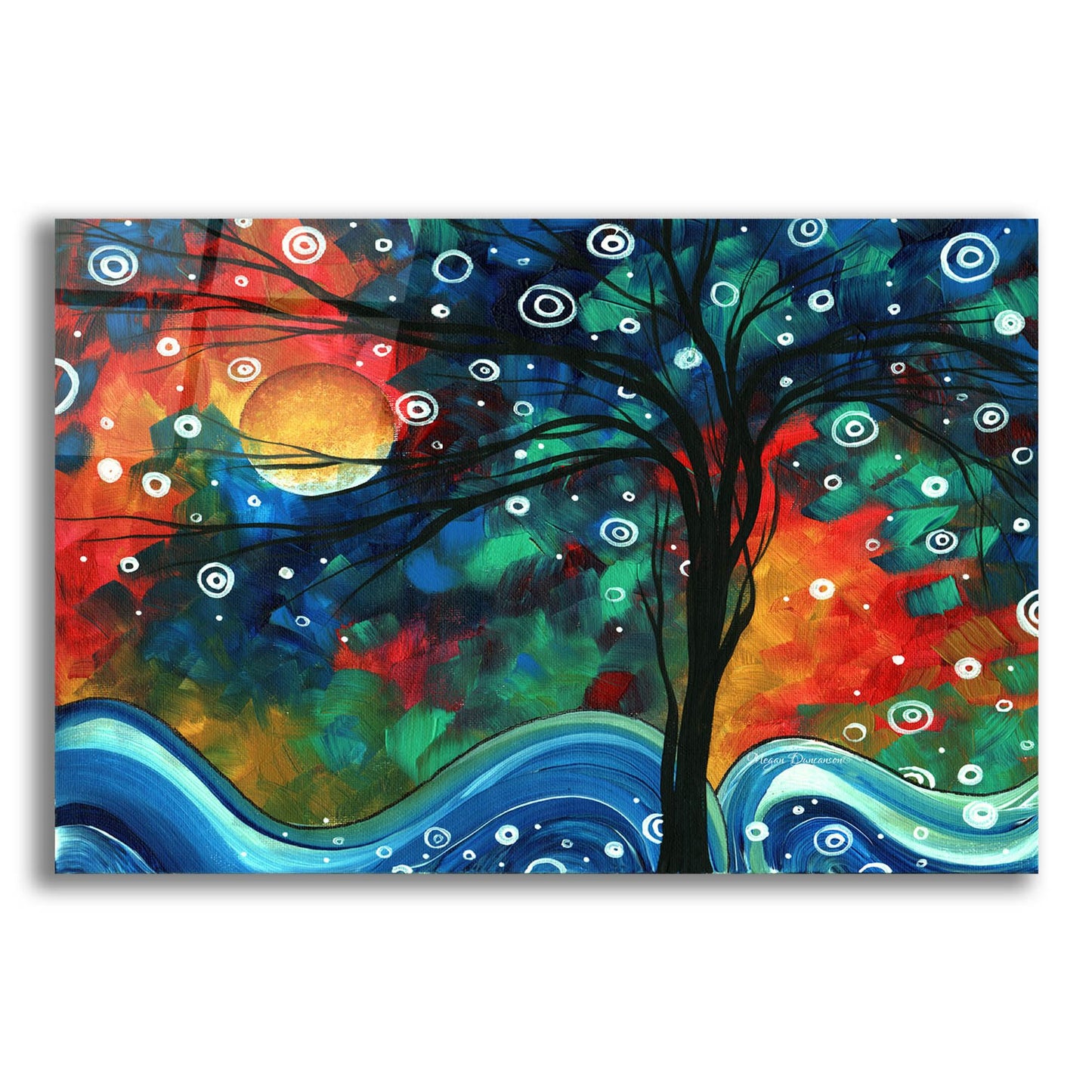 Epic Art 'First Snow Fall' by Megan Duncanson, Acrylic Glass Wall Art,24x16