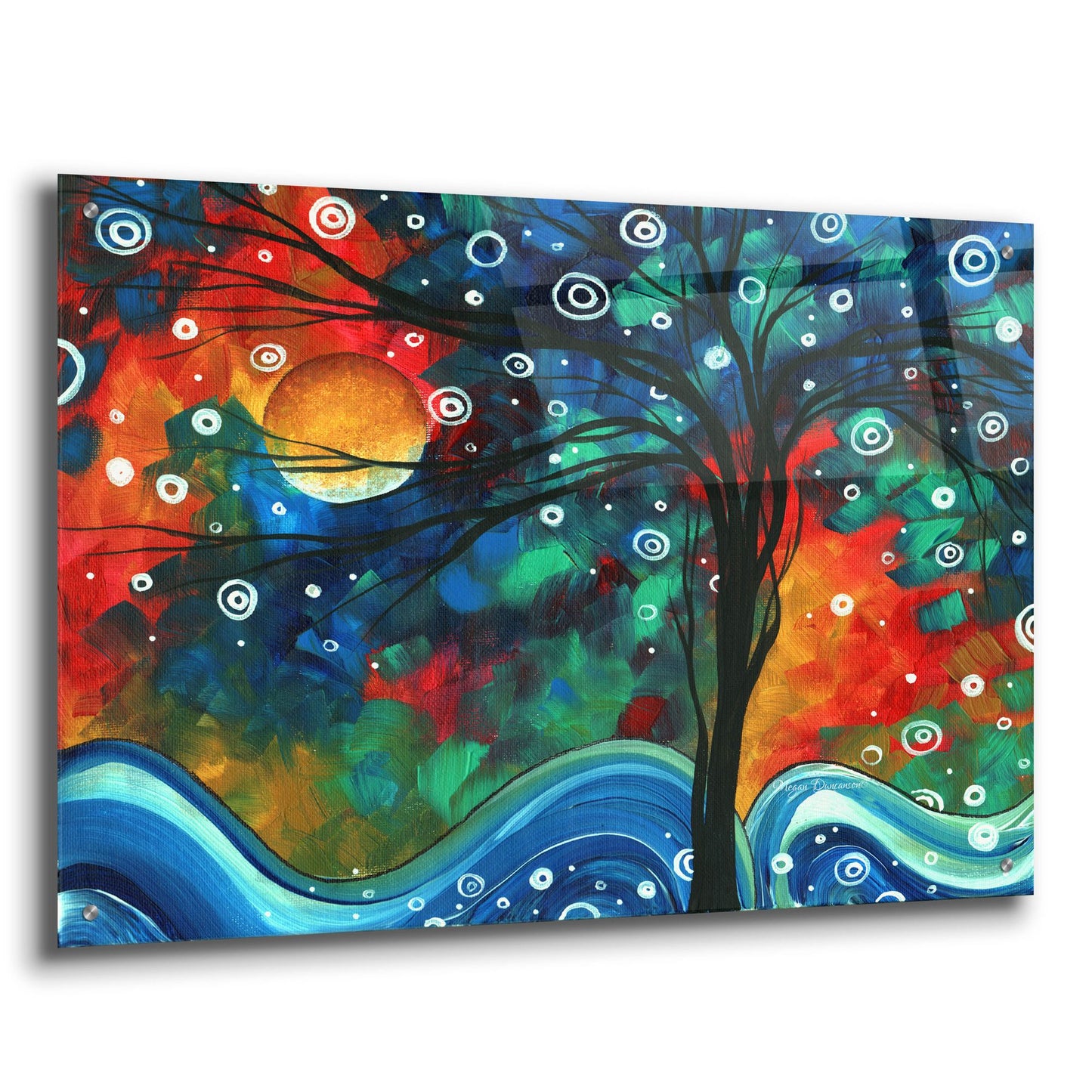 Epic Art 'First Snow Fall' by Megan Duncanson, Acrylic Glass Wall Art,36x24