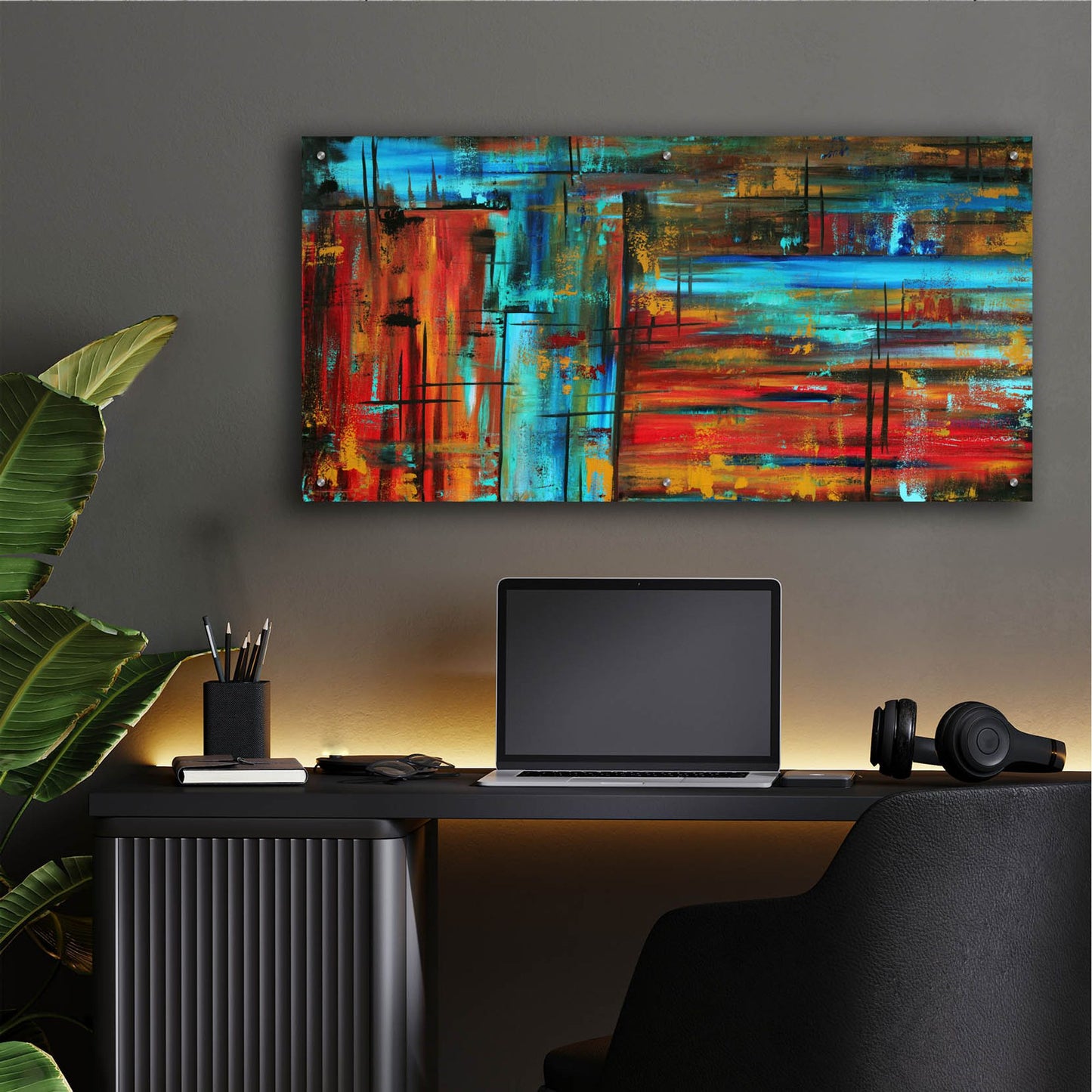 Epic Art 'Into Autumn' by Megan Duncanson, Acrylic Glass Wall Art,48x24