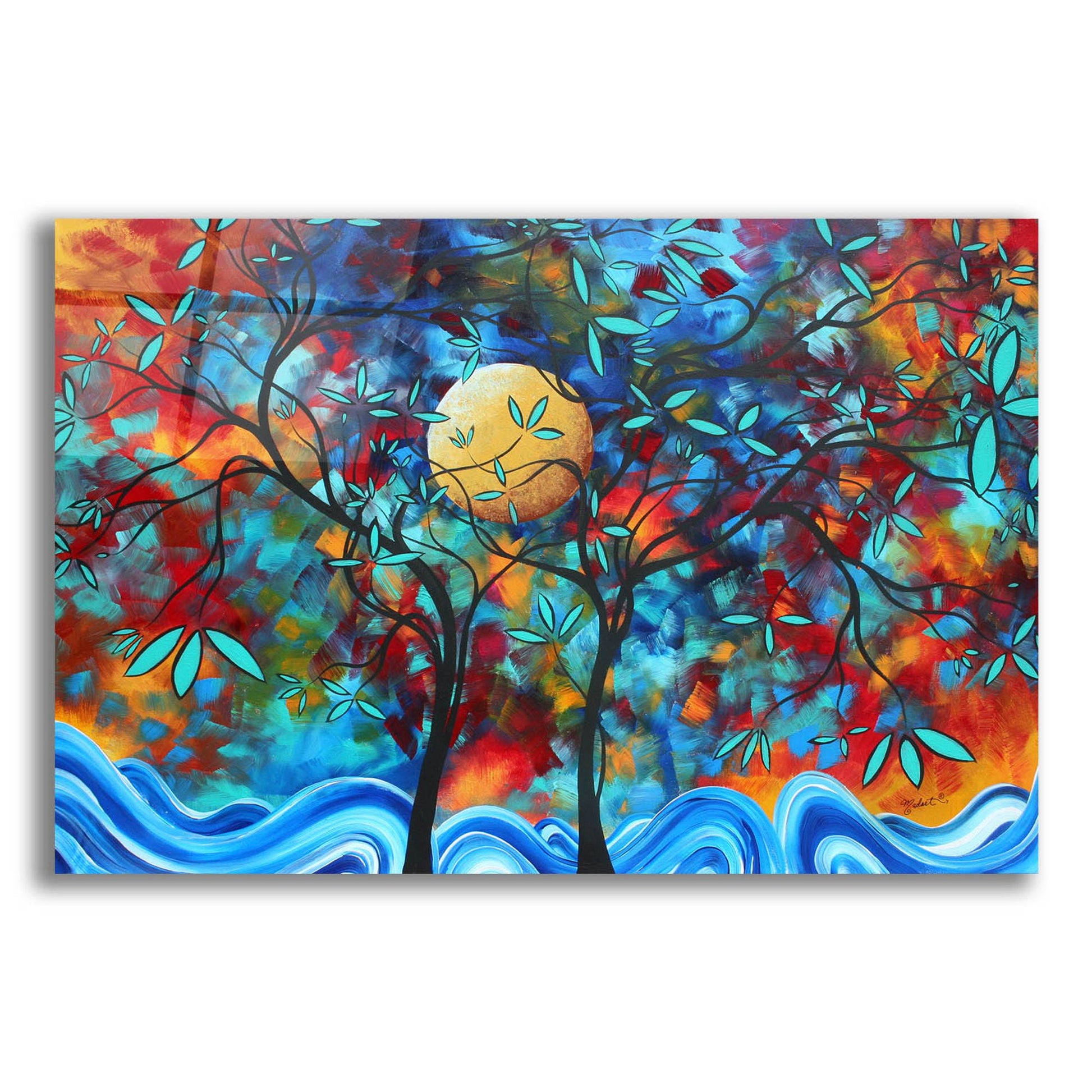 Epic Art 'Lover's Moon' by Megan Duncanson, Acrylic Glass Wall Art,24x16