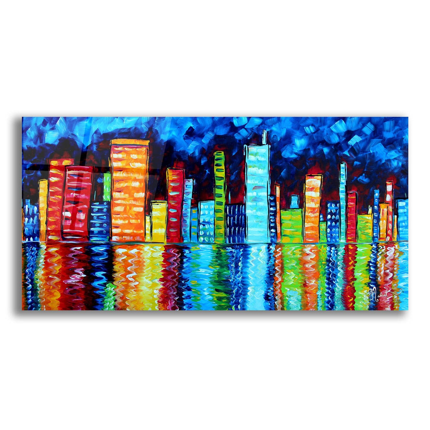 Epic Art 'City Nights II' by Megan Duncanson, Acrylic Glass Wall Art