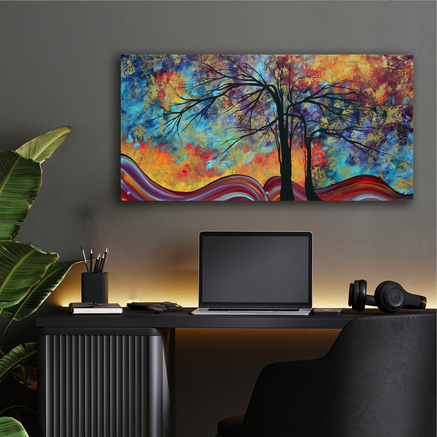 Epic Art 'Colorful Inspiration' by Megan Duncanson, Acrylic Glass Wall Art,48x24