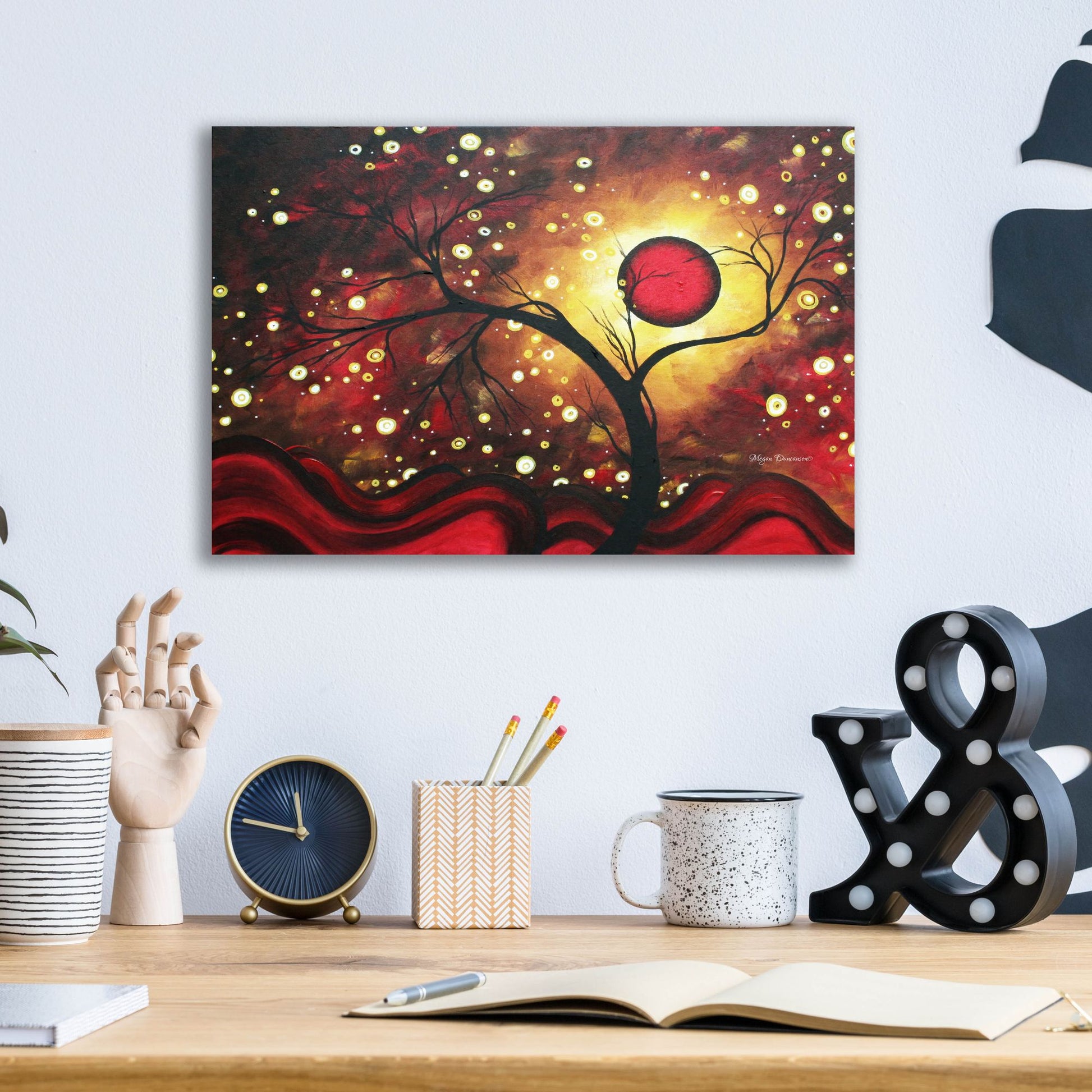 Epic Art 'Glowing Orb' by Megan Duncanson, Acrylic Glass Wall Art,16x12