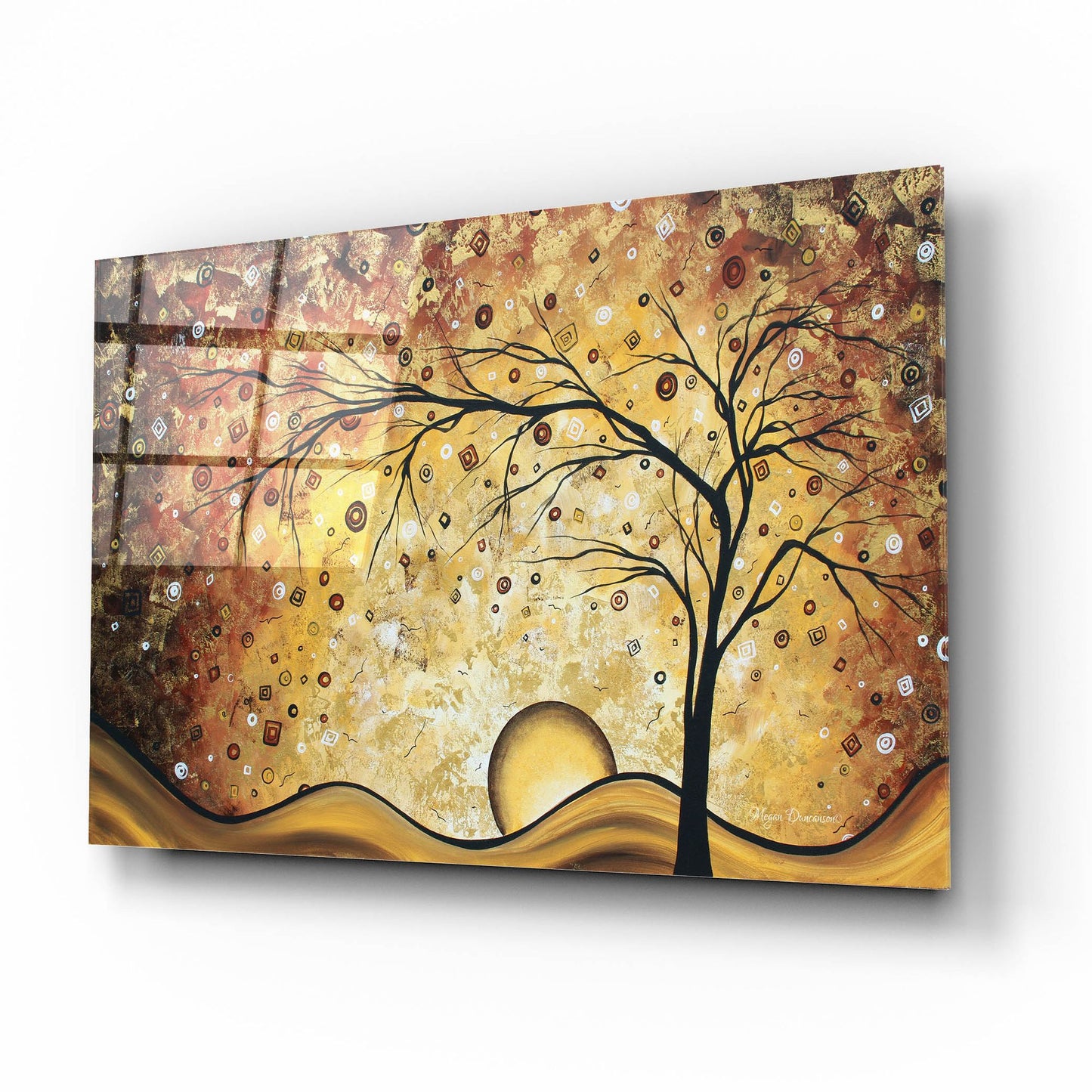 Epic Art 'Golden Rhapsody' by Megan Duncanson, Acrylic Glass Wall Art,16x12