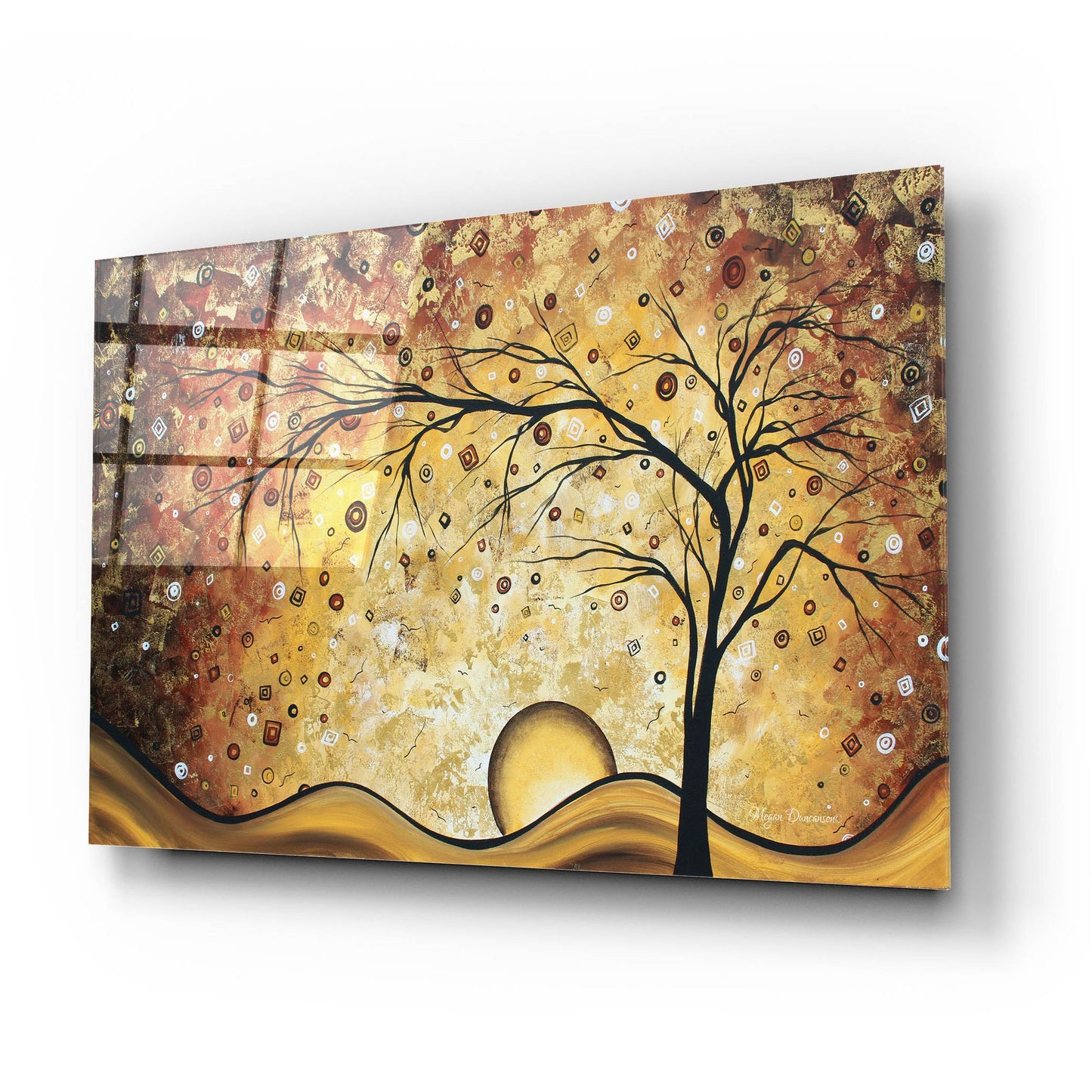 Epic Art 'Golden Rhapsody' by Megan Duncanson, Acrylic Glass Wall Art,24x16