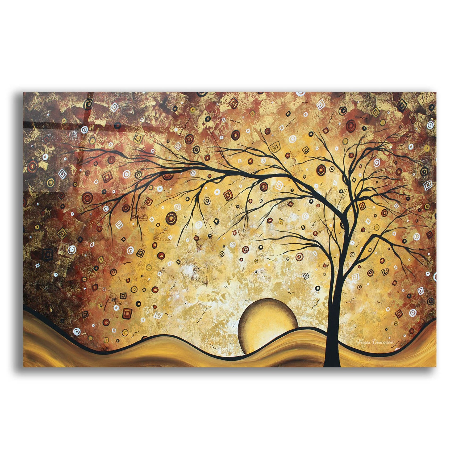 Epic Art 'Golden Rhapsody' by Megan Duncanson, Acrylic Glass Wall Art,24x16