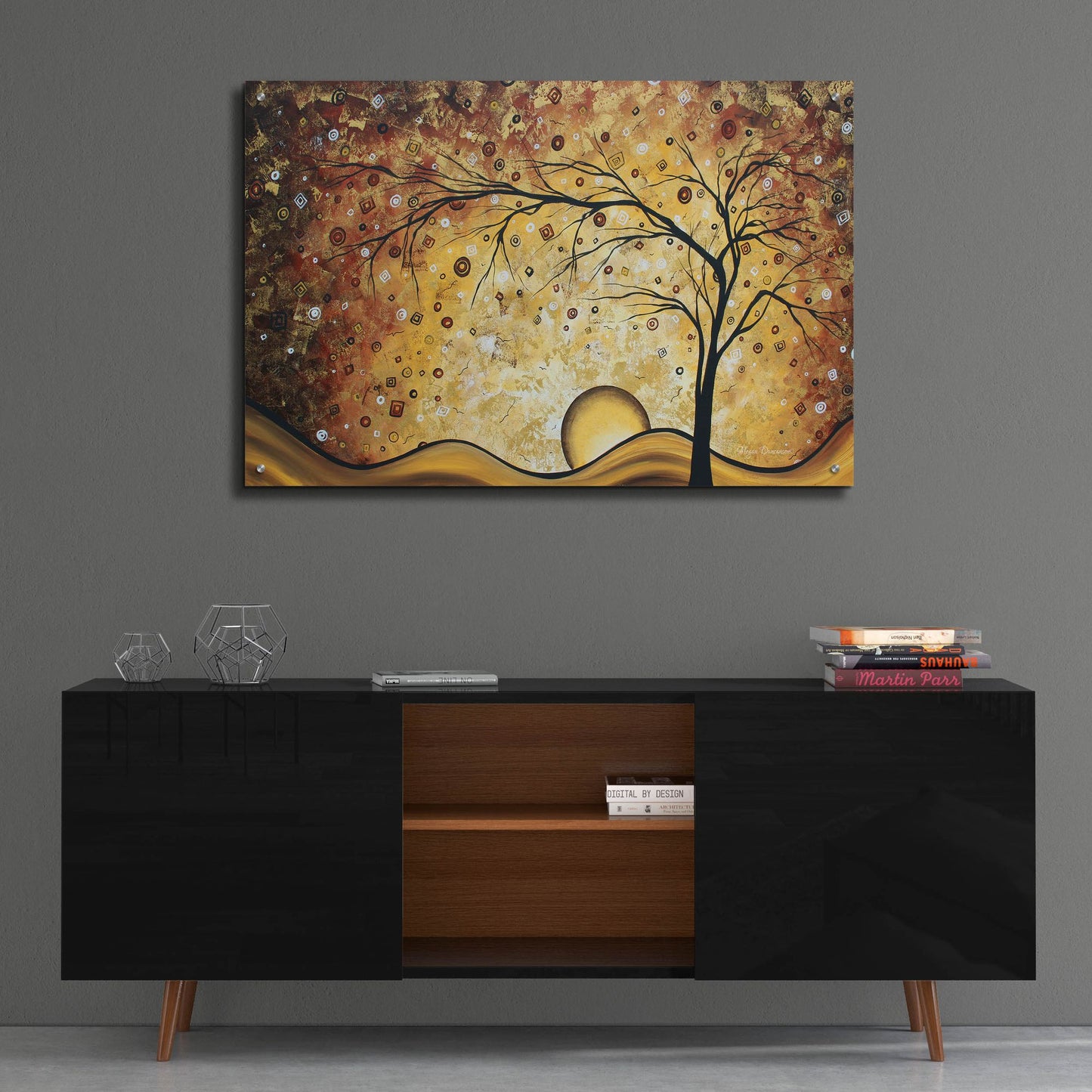 Epic Art 'Golden Rhapsody' by Megan Duncanson, Acrylic Glass Wall Art,36x24