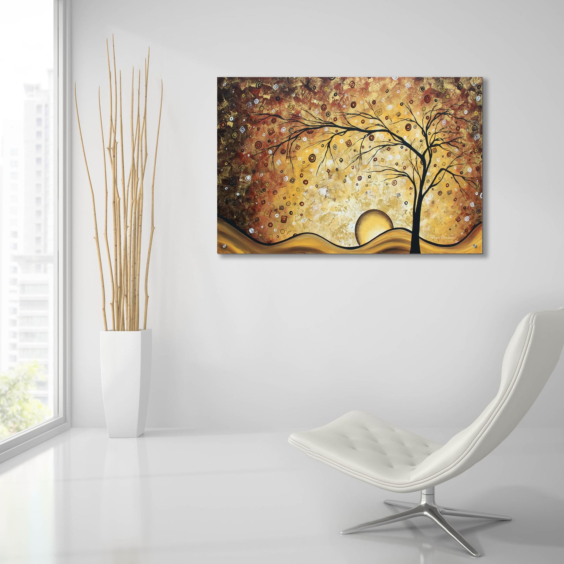 Epic Art 'Golden Rhapsody' by Megan Duncanson, Acrylic Glass Wall Art,36x24