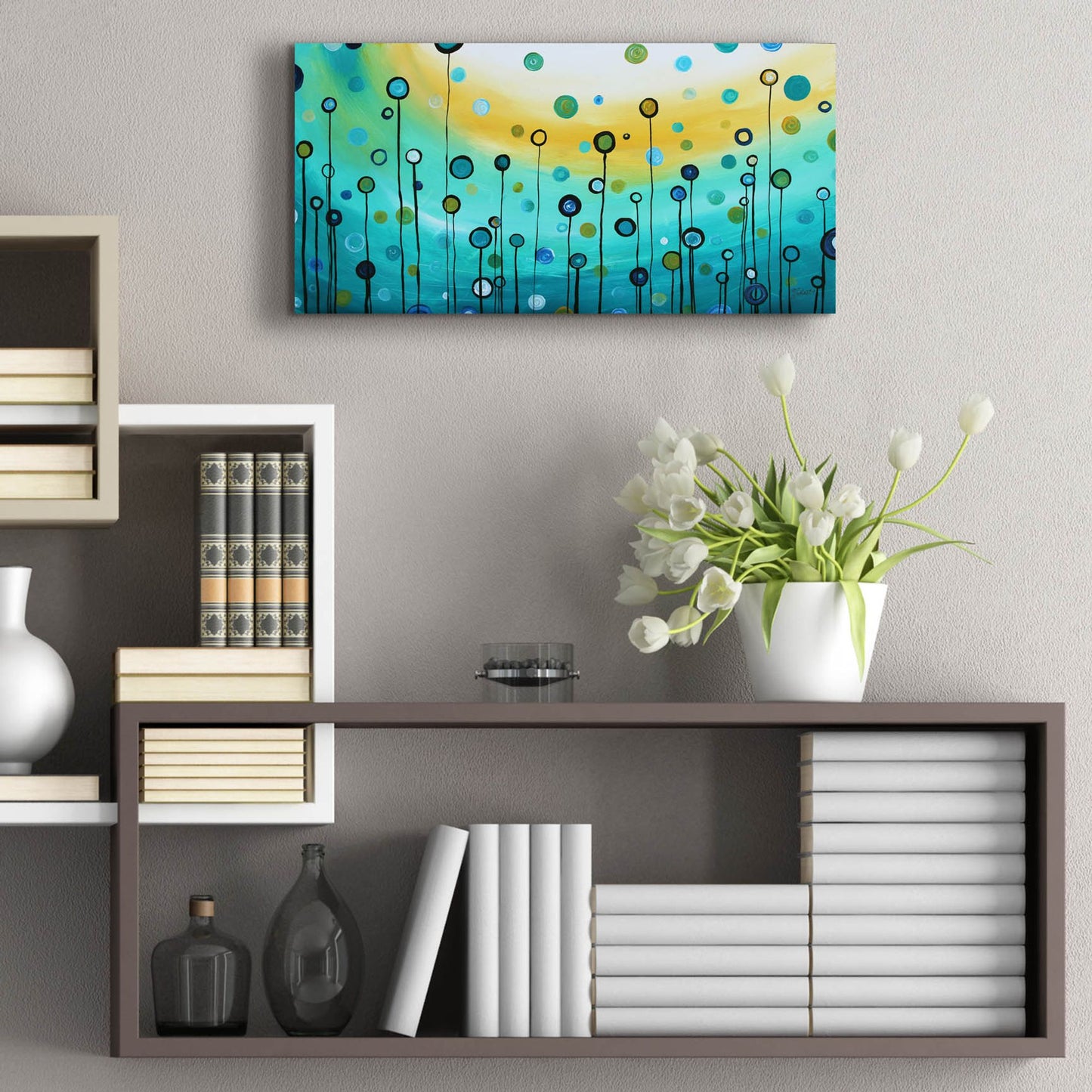 Epic Art 'Lollipop Field II' by Megan Duncanson, Acrylic Glass Wall Art,24x12