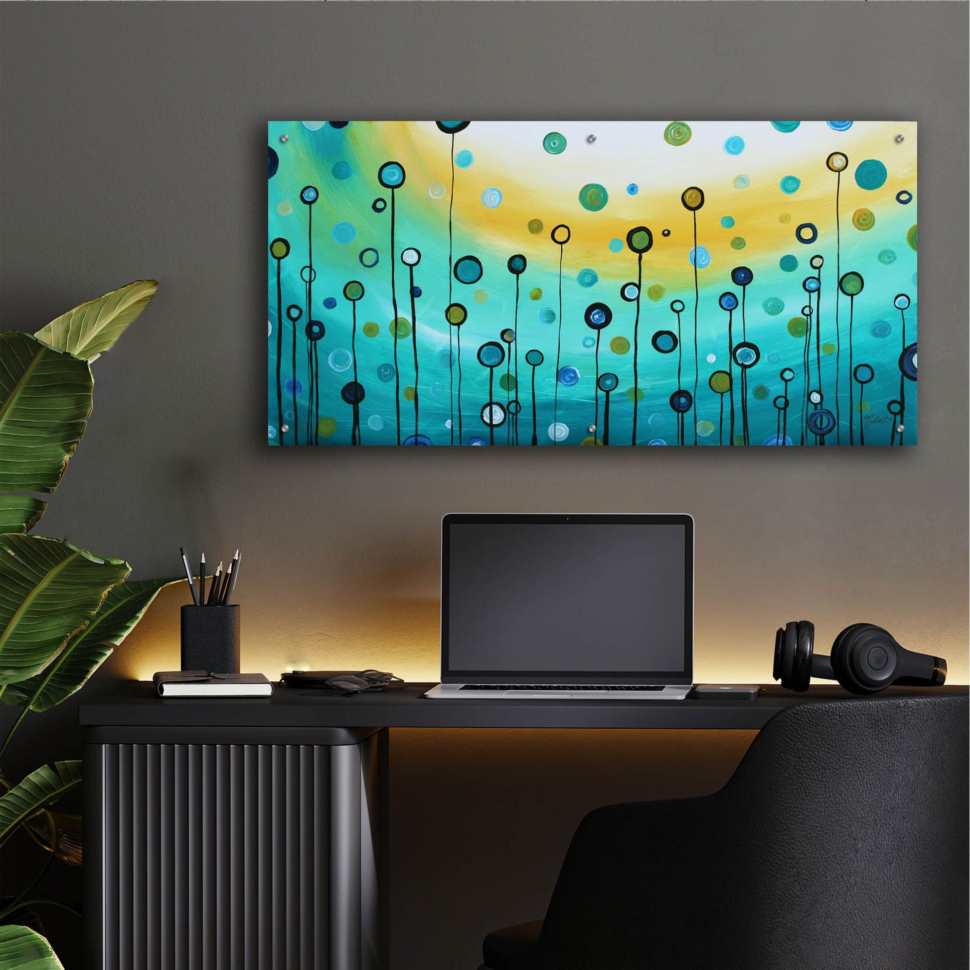 Epic Art 'Lollipop Field II' by Megan Duncanson, Acrylic Glass Wall Art,48x24