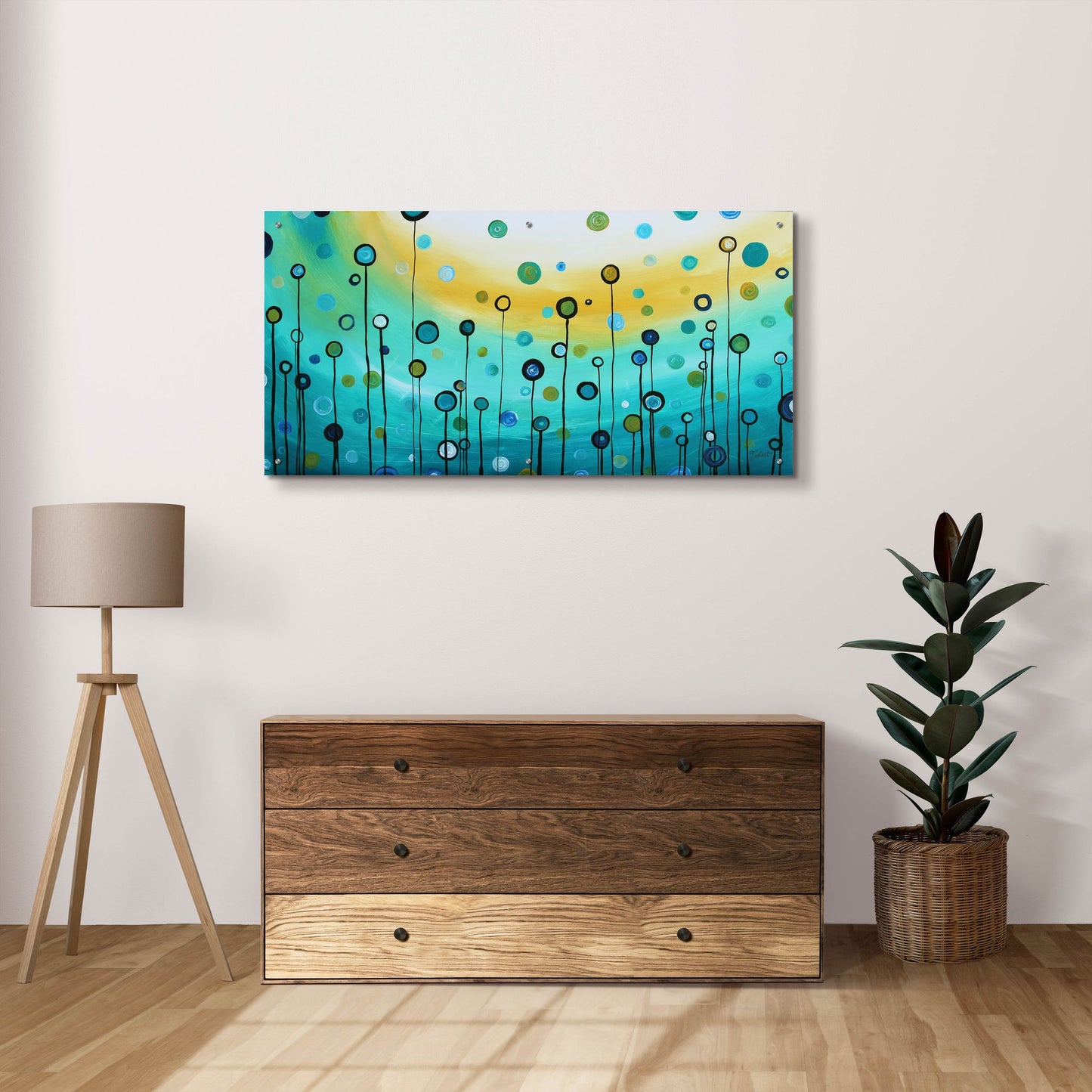 Epic Art 'Lollipop Field II' by Megan Duncanson, Acrylic Glass Wall Art,48x24