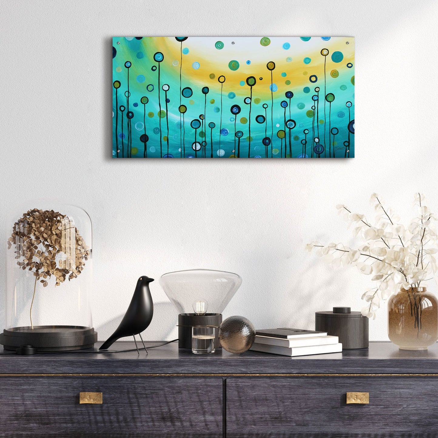 Epic Art 'Lollipop Field II' by Megan Duncanson, Acrylic Glass Wall Art,48x24