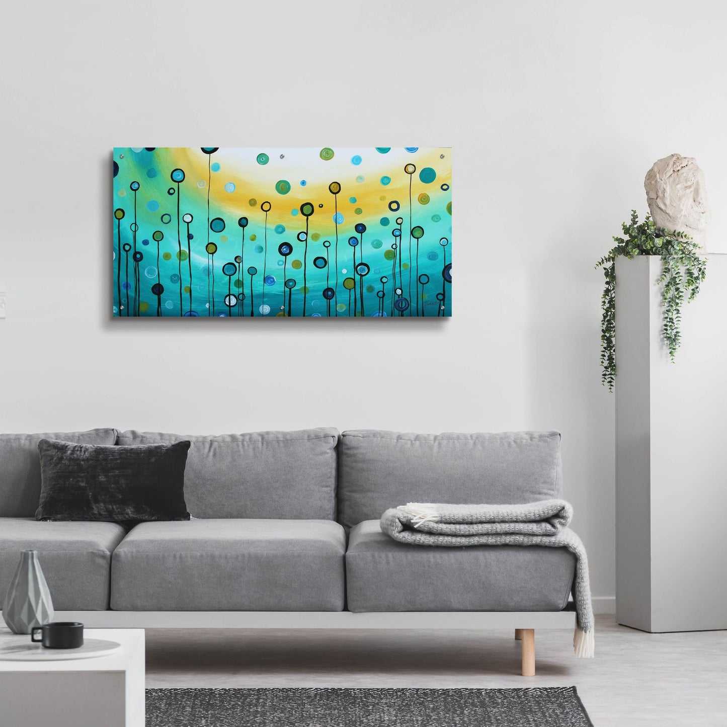 Epic Art 'Lollipop Field II' by Megan Duncanson, Acrylic Glass Wall Art,48x24