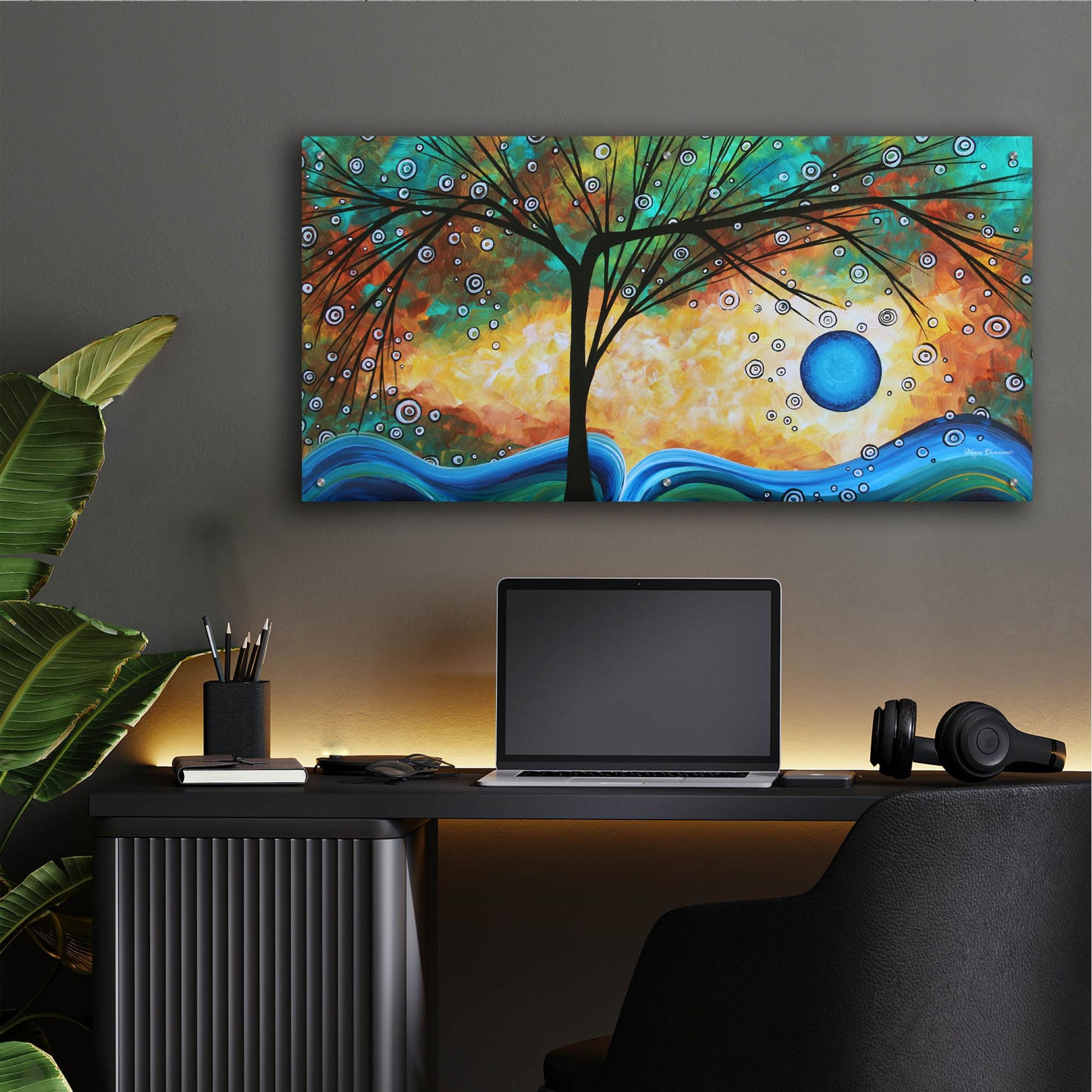 Epic Art 'Summer Blooms' by Megan Duncanson, Acrylic Glass Wall Art,48x24